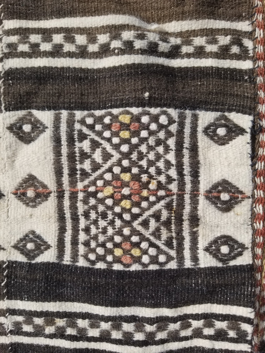 Vintage Traditional Handwoven African Fulani Wool Multicoolor Blanket 238x118cm