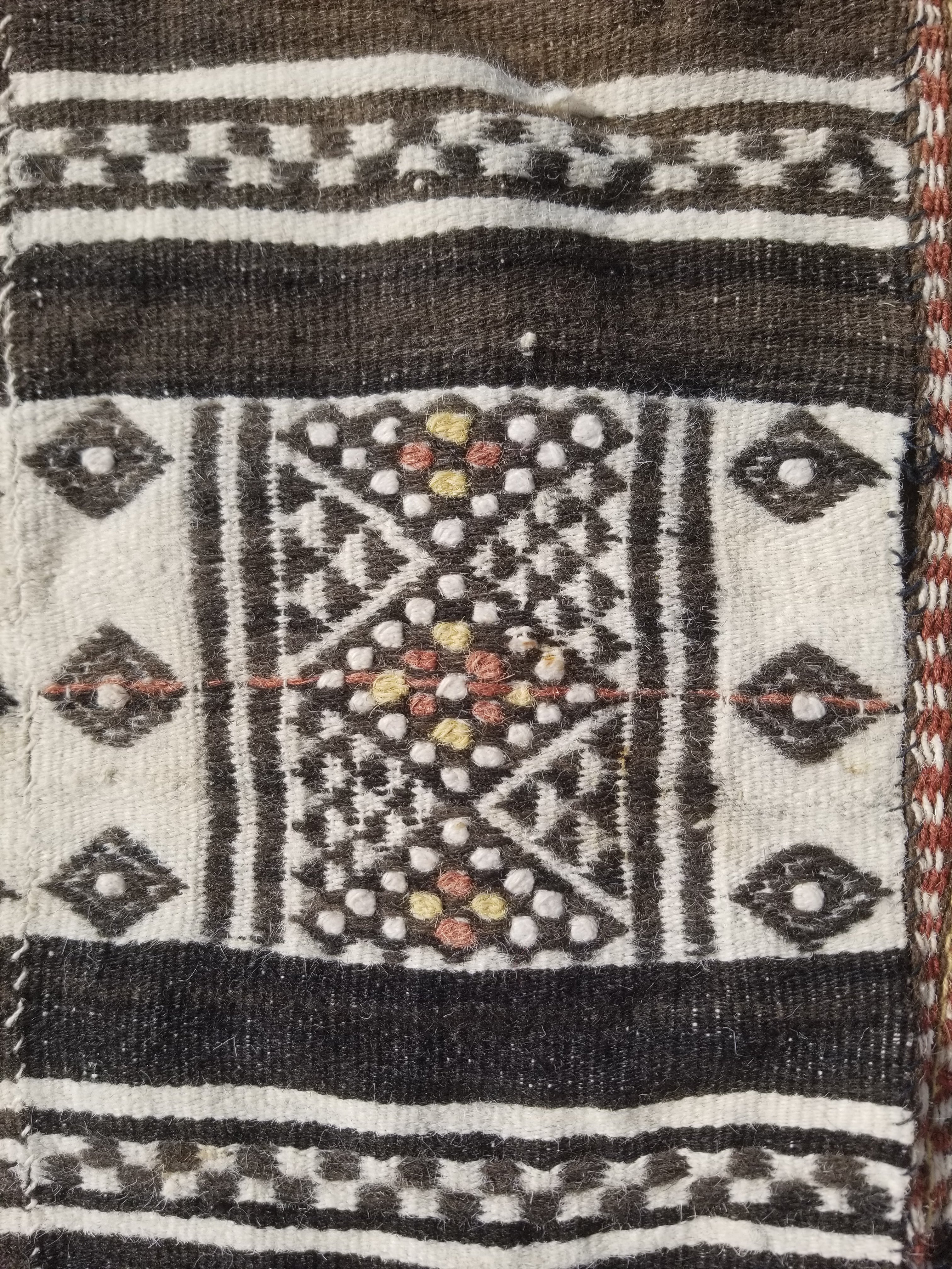 Vintage Traditional Handwoven African Fulani Wool Multicoolor Blanket 238x118cm