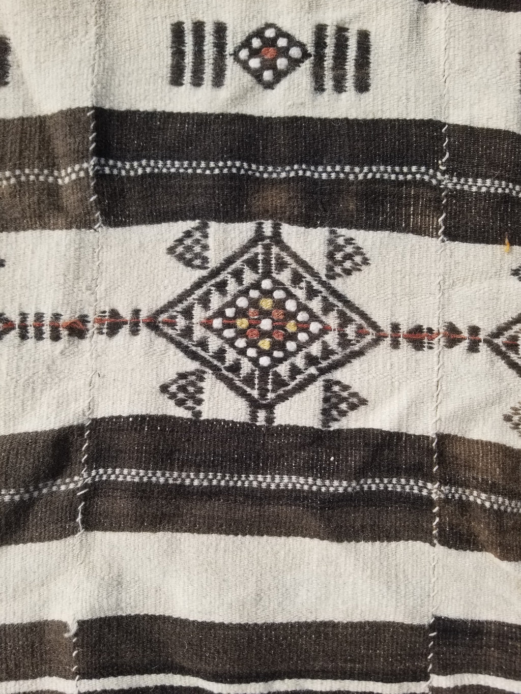Vintage Traditional Handwoven African Fulani Wool Multicoolor Blanket 238x118cm