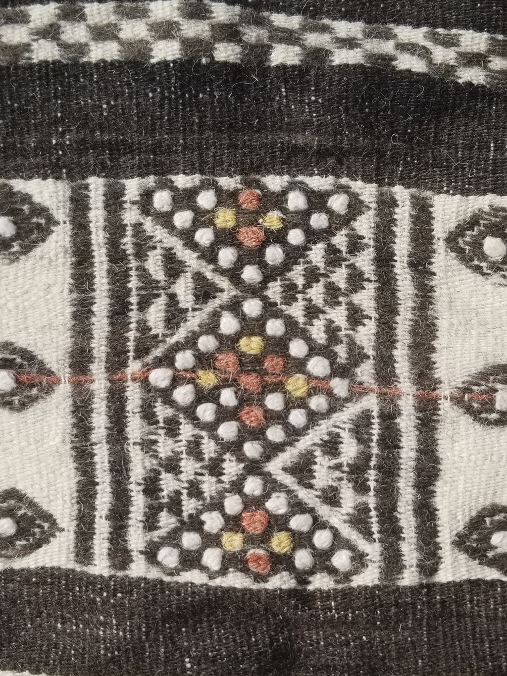 Vintage Traditional Handwoven African Fulani Wool Multicoolor Blanket 238x118cm