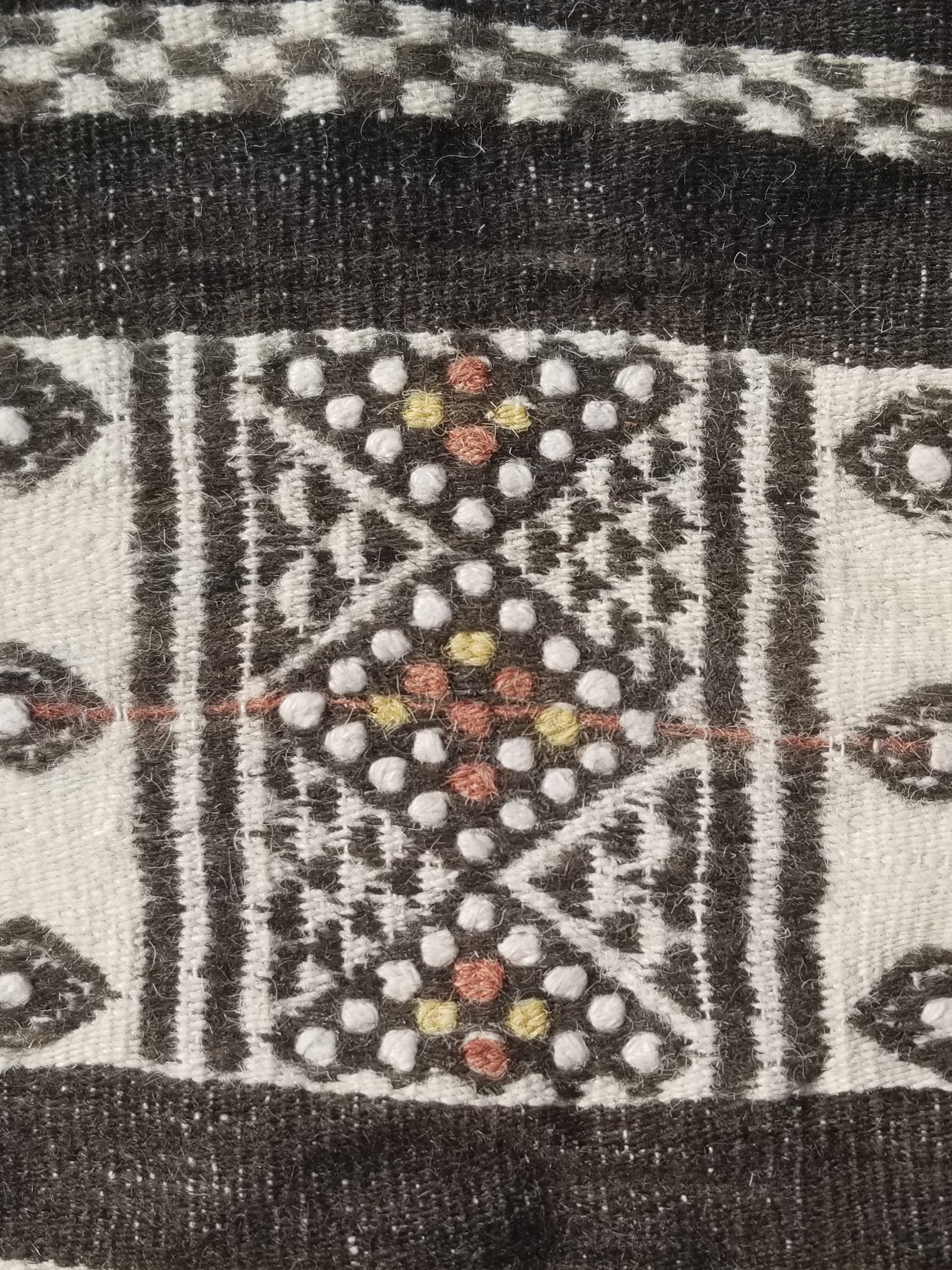 Vintage Traditional Handwoven African Fulani Wool Multicoolor Blanket 238x118cm