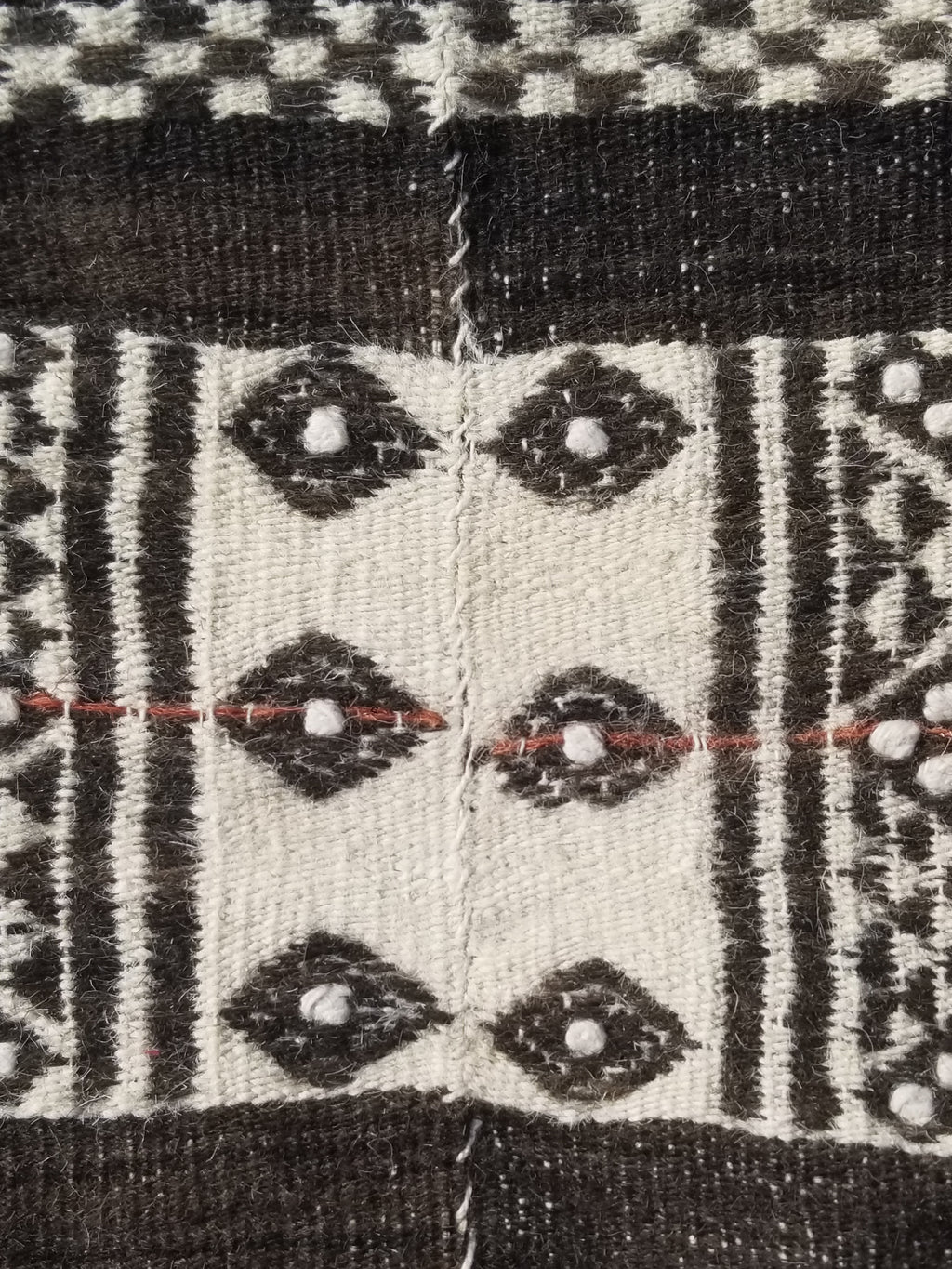 Vintage Traditional Handwoven African Fulani Wool Multicoolor Blanket 238x118cm