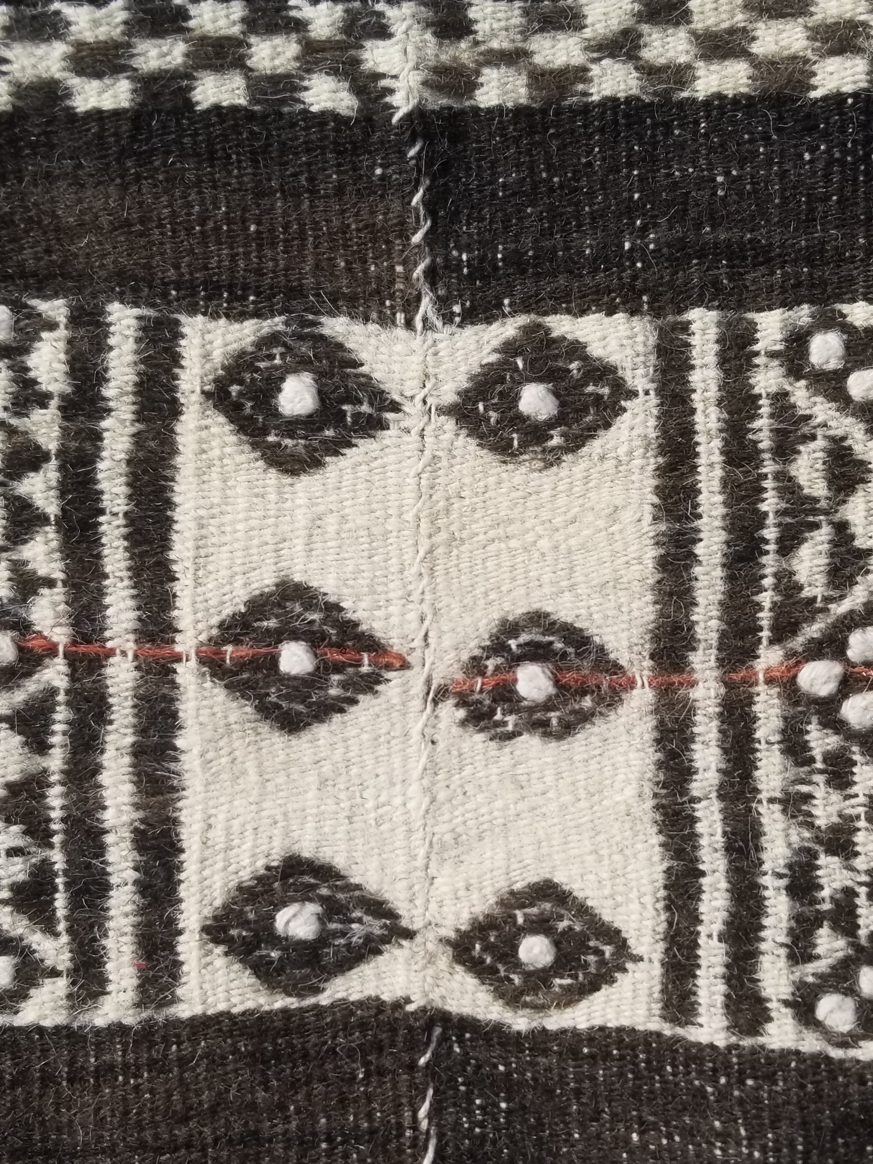 Vintage Traditional Handwoven African Fulani Wool Multicoolor Blanket 238x118cm