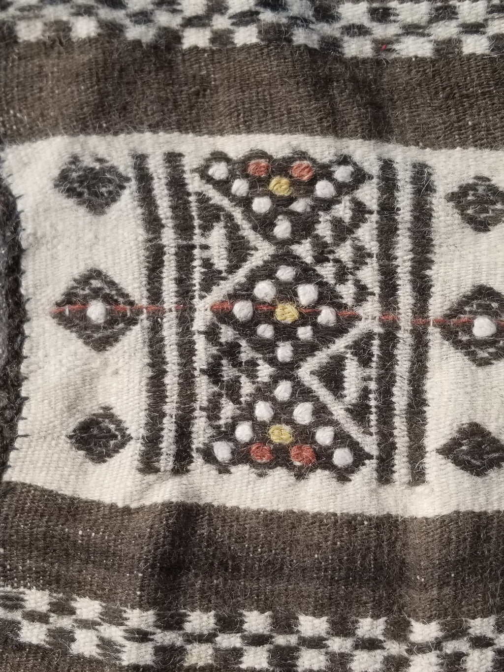 Vintage Traditional Handwoven African Fulani Wool Multicoolor Blanket 238x118cm