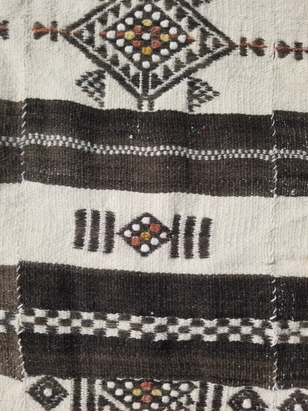 Vintage Traditional Handwoven African Fulani Wool Multicoolor Blanket 238x118cm