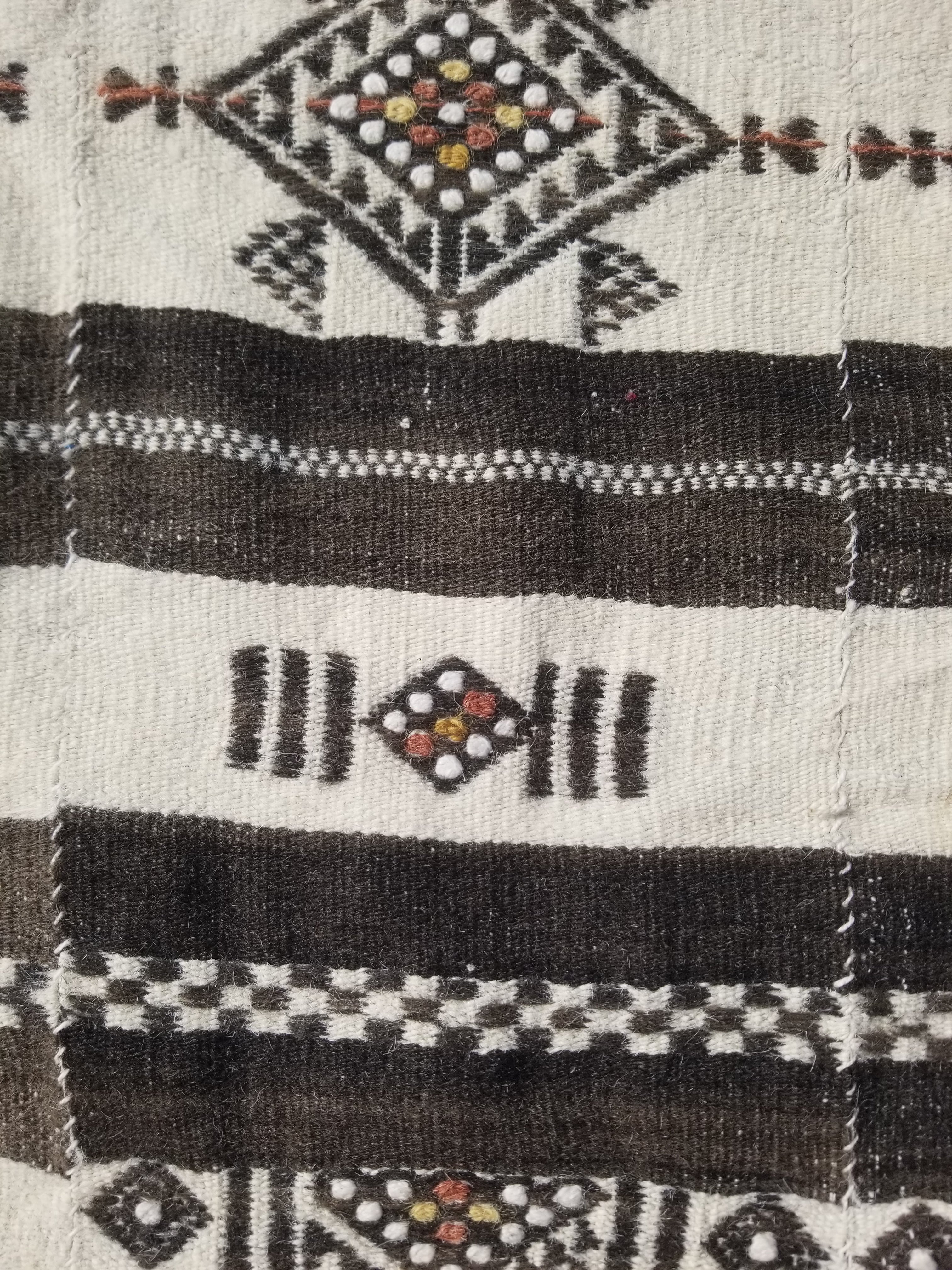 Vintage Traditional Handwoven African Fulani Wool Multicoolor Blanket 238x118cm