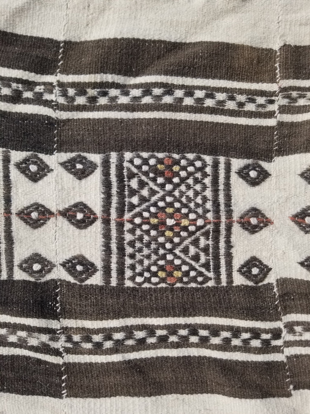 Vintage Traditional Handwoven African Fulani Wool Multicoolor Blanket 238x118cm