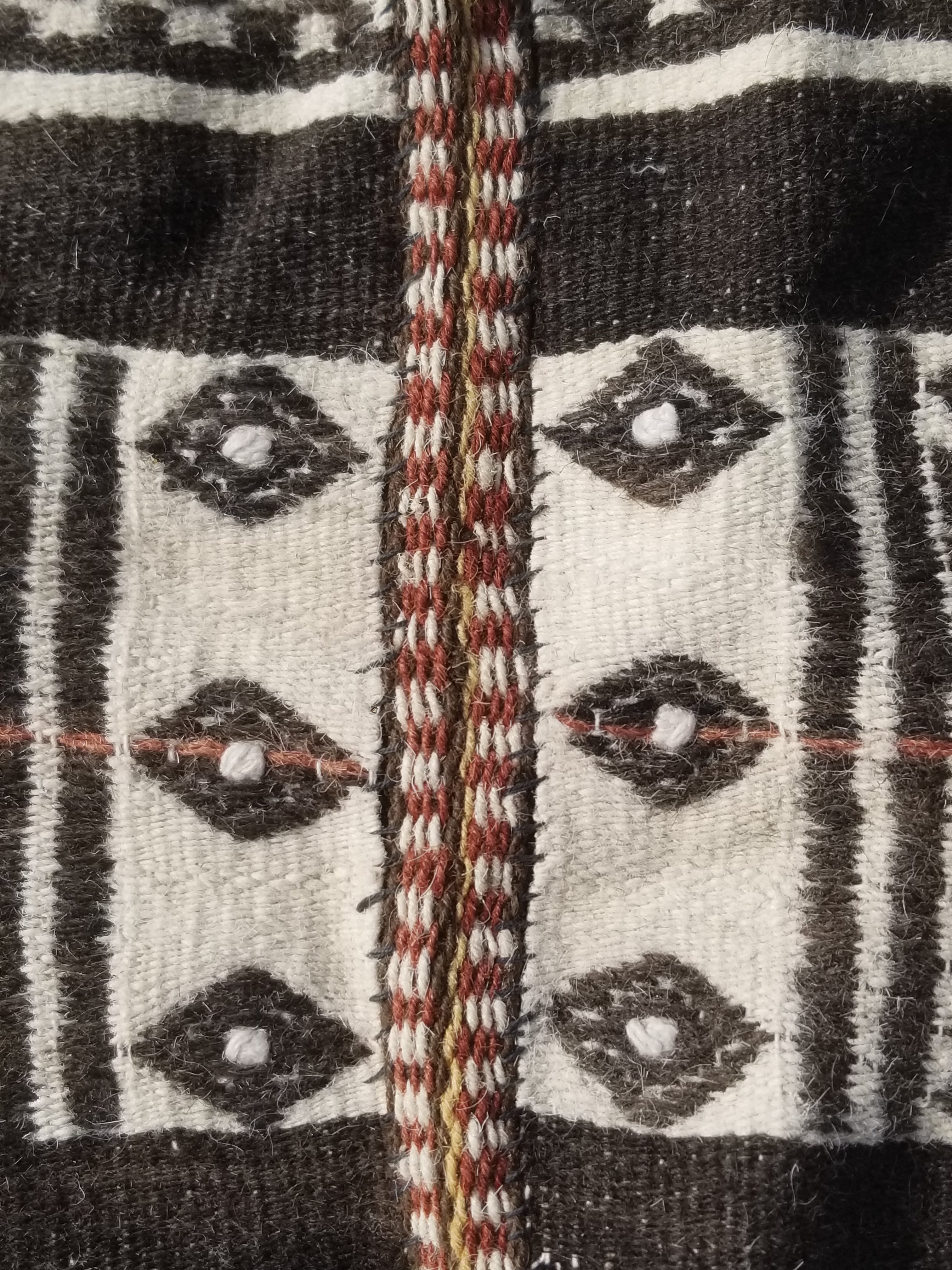 Vintage Traditional Handwoven African Fulani Wool Multicoolor Blanket 238x118cm