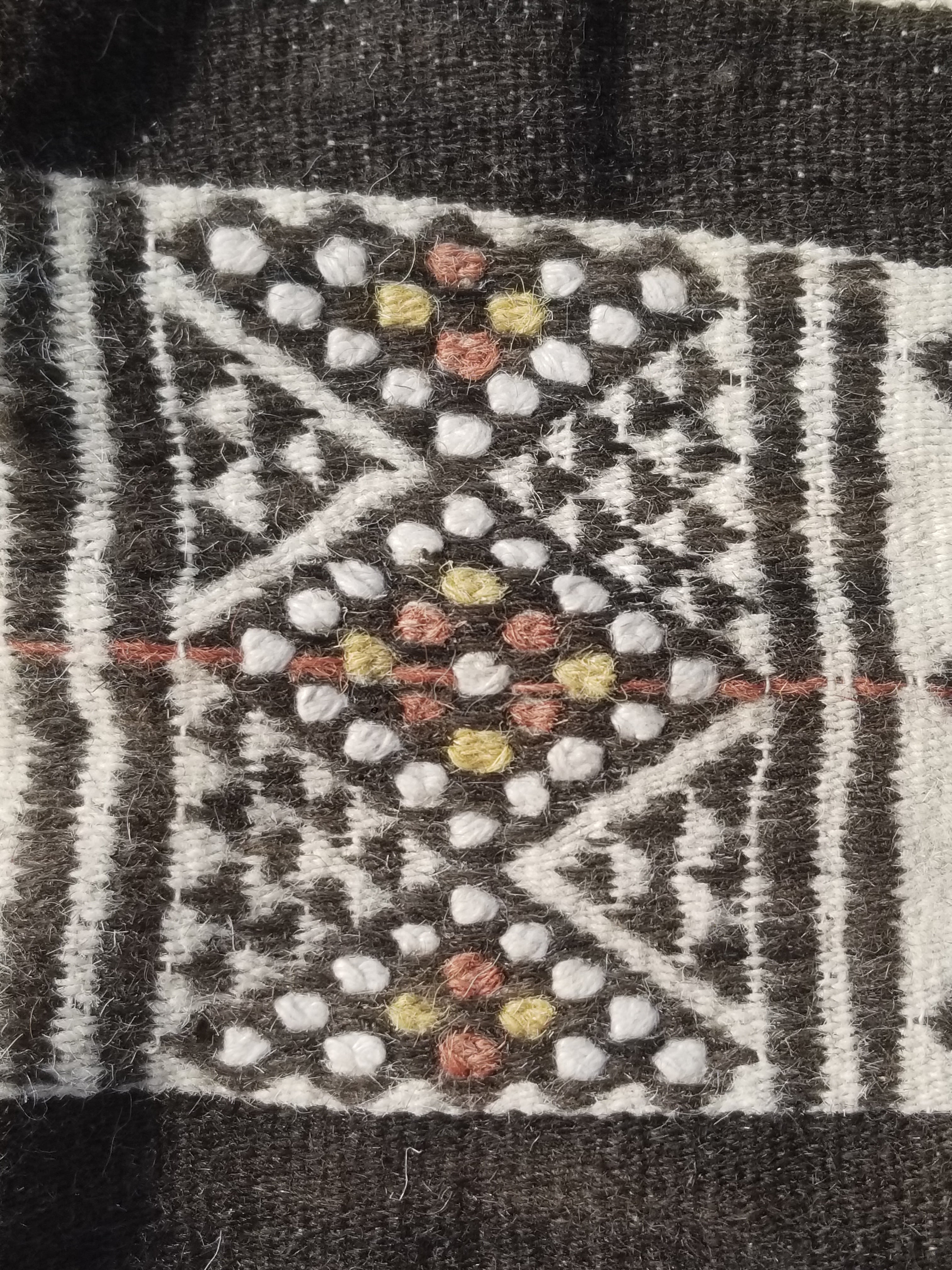 Vintage Traditional Handwoven African Fulani Wool Multicoolor Blanket 238x118cm