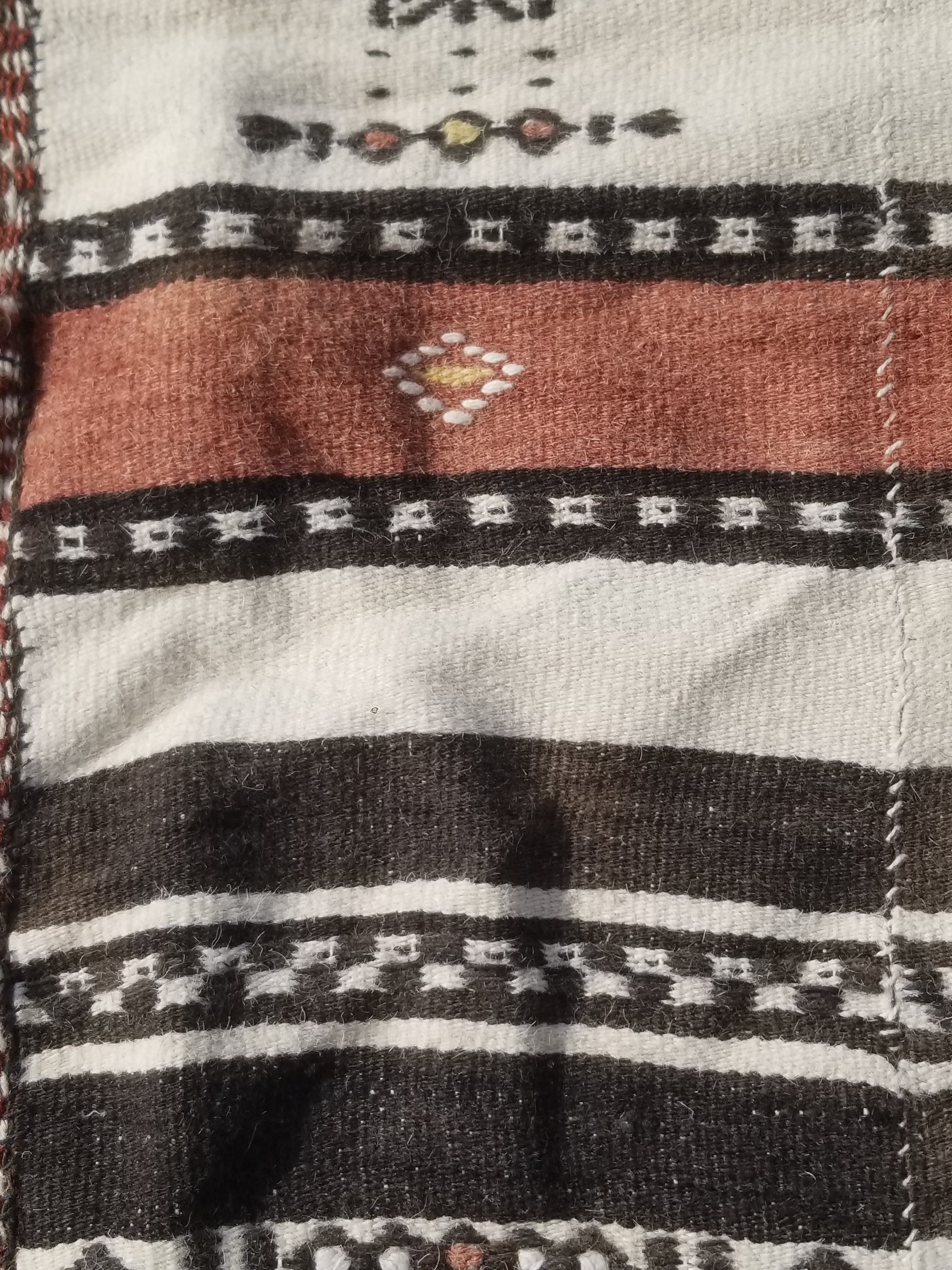 Vintage Traditional Handwoven African Fulani Wool Multicoolor Blanket 238x118cm