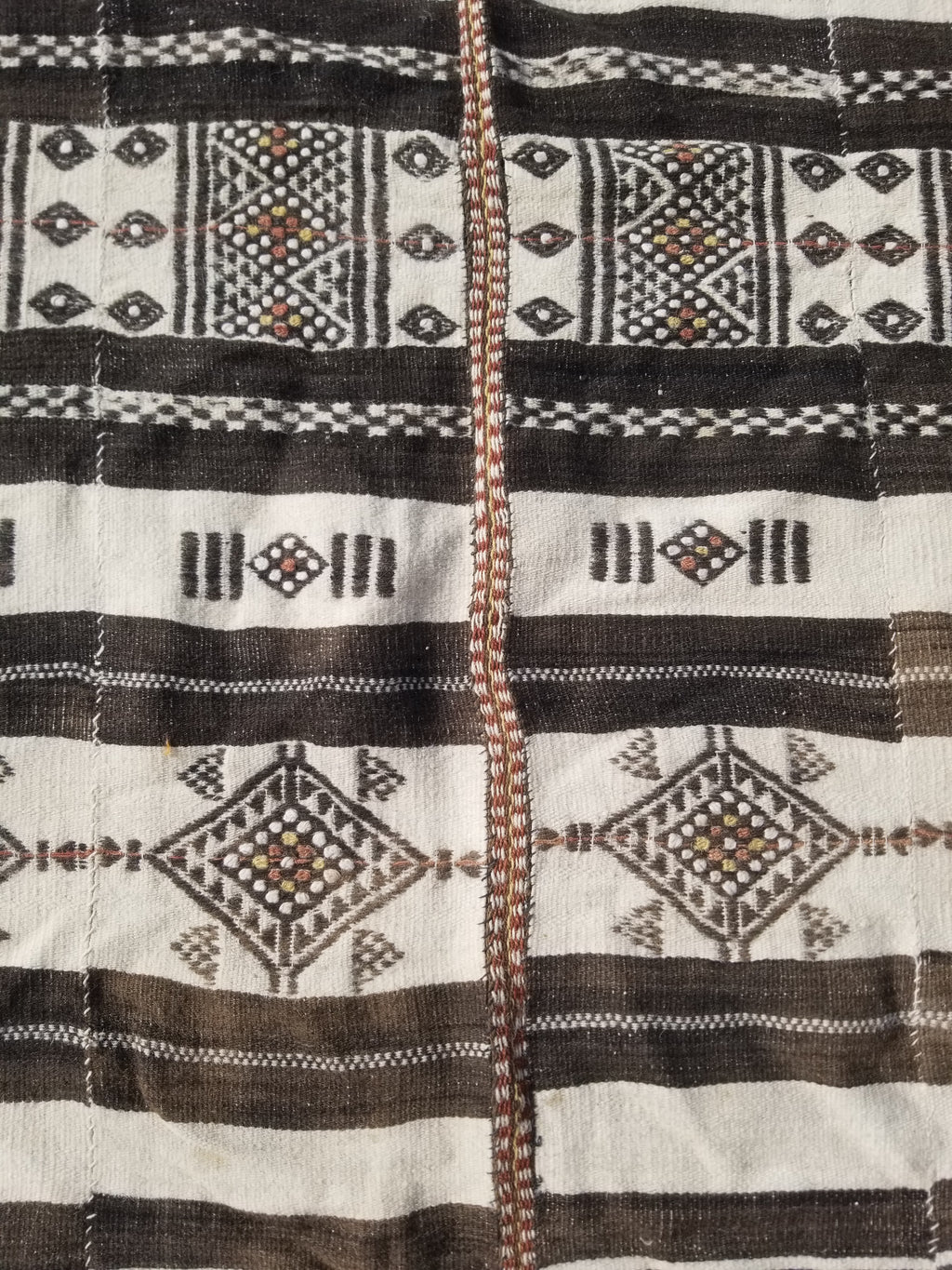 Vintage Traditional Handwoven African Fulani Wool Multicoolor Blanket 238x118cm