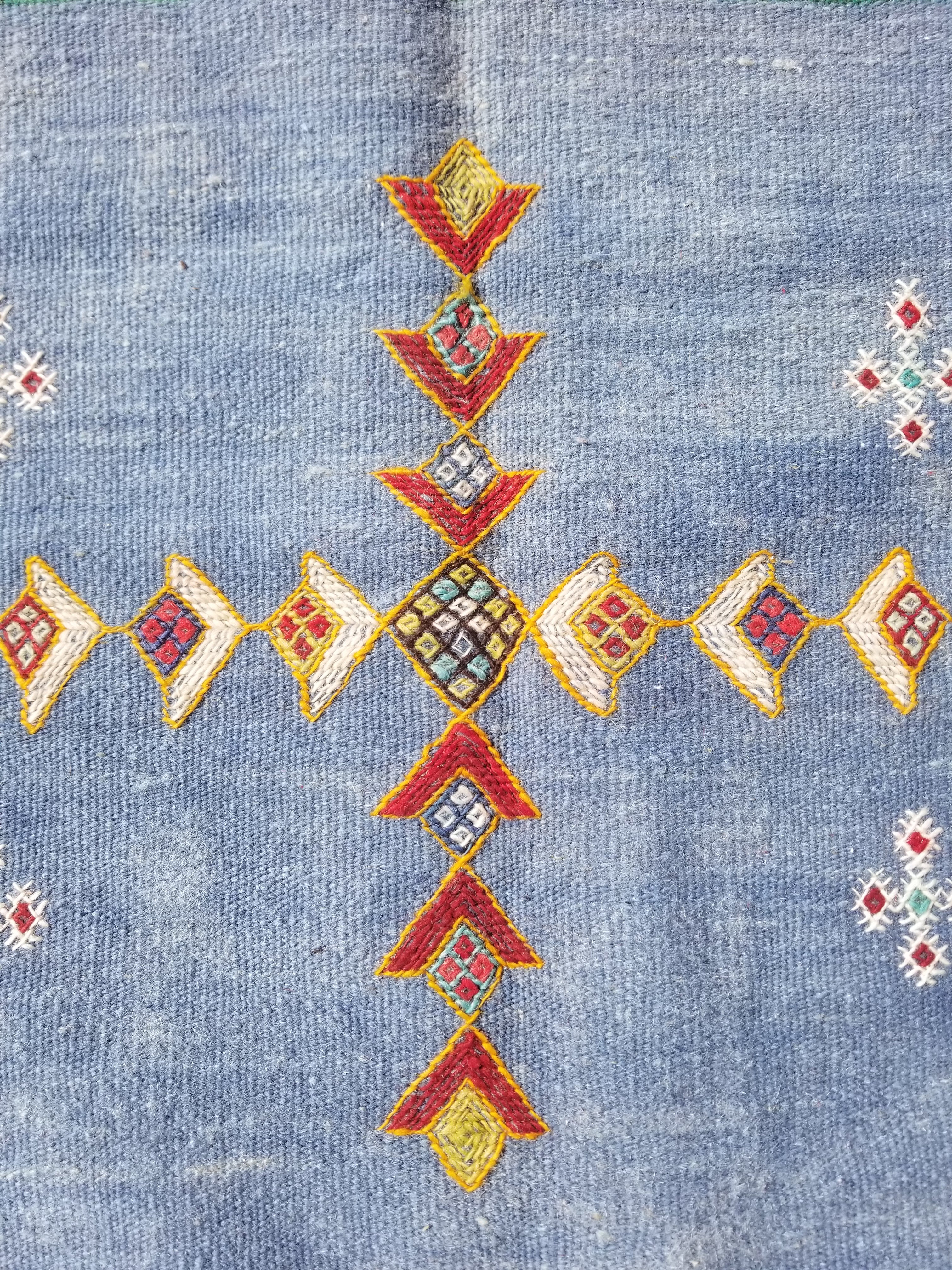 Vintage Traditional Handwoven Moroccan Berber Wool Multicolor Kilim 244x165cm