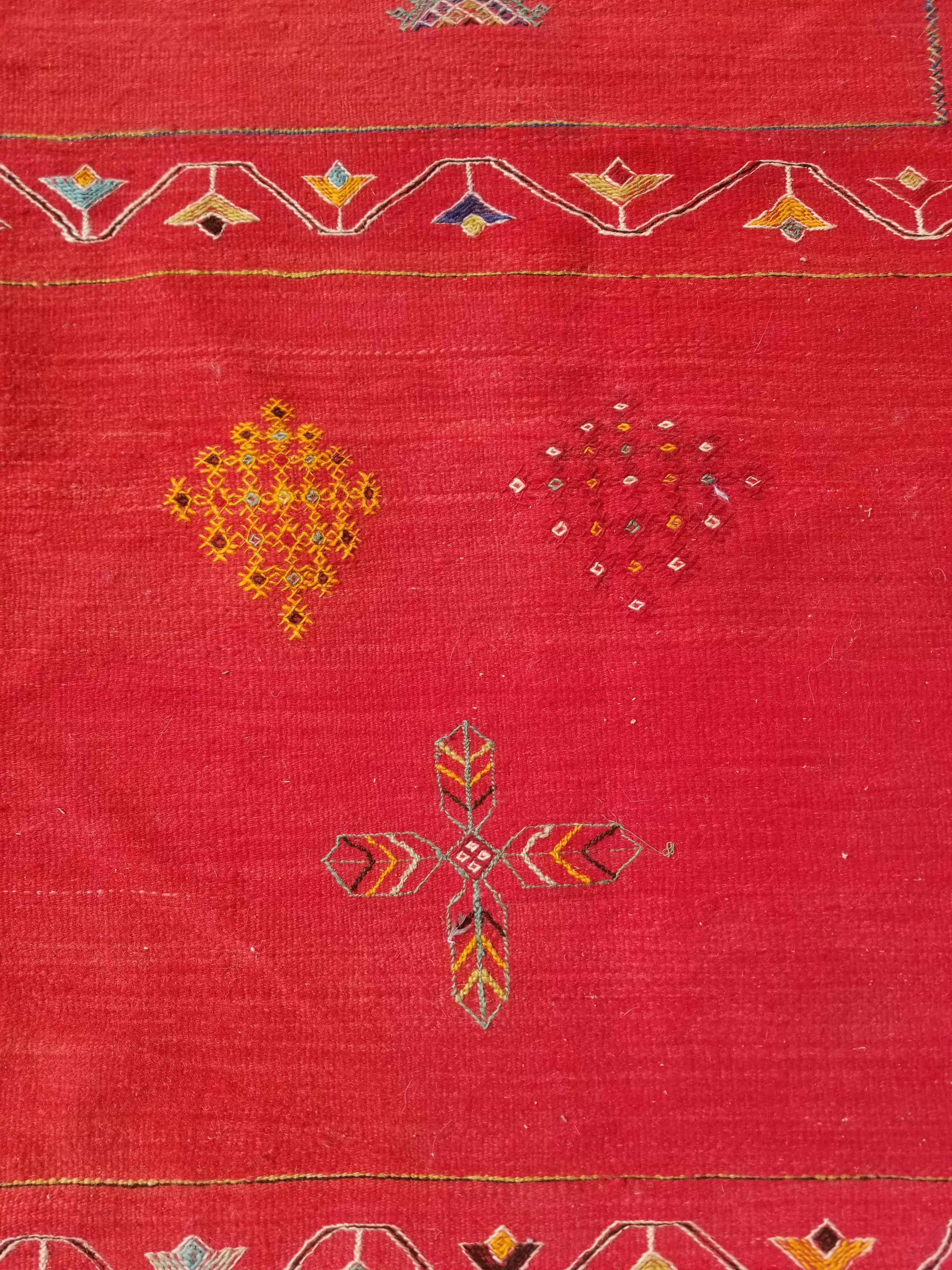 Vintage Traditional Handwoven Moroccan Berber Wool Multicolor Kilim 244x165cm