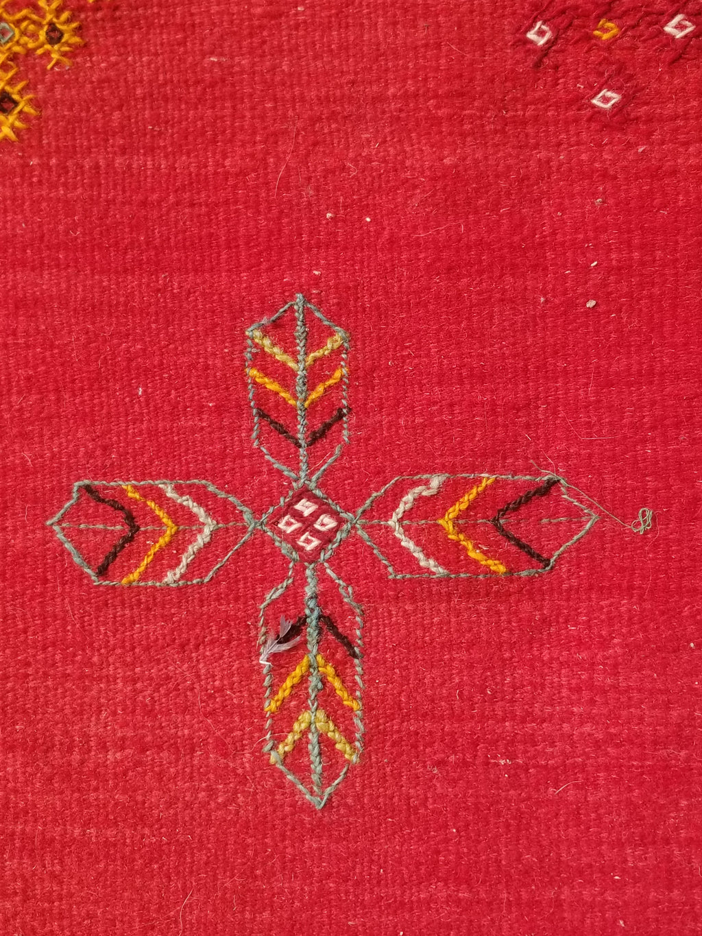 Vintage Traditional Handwoven Moroccan Berber Wool Multicolor Kilim 244x165cm