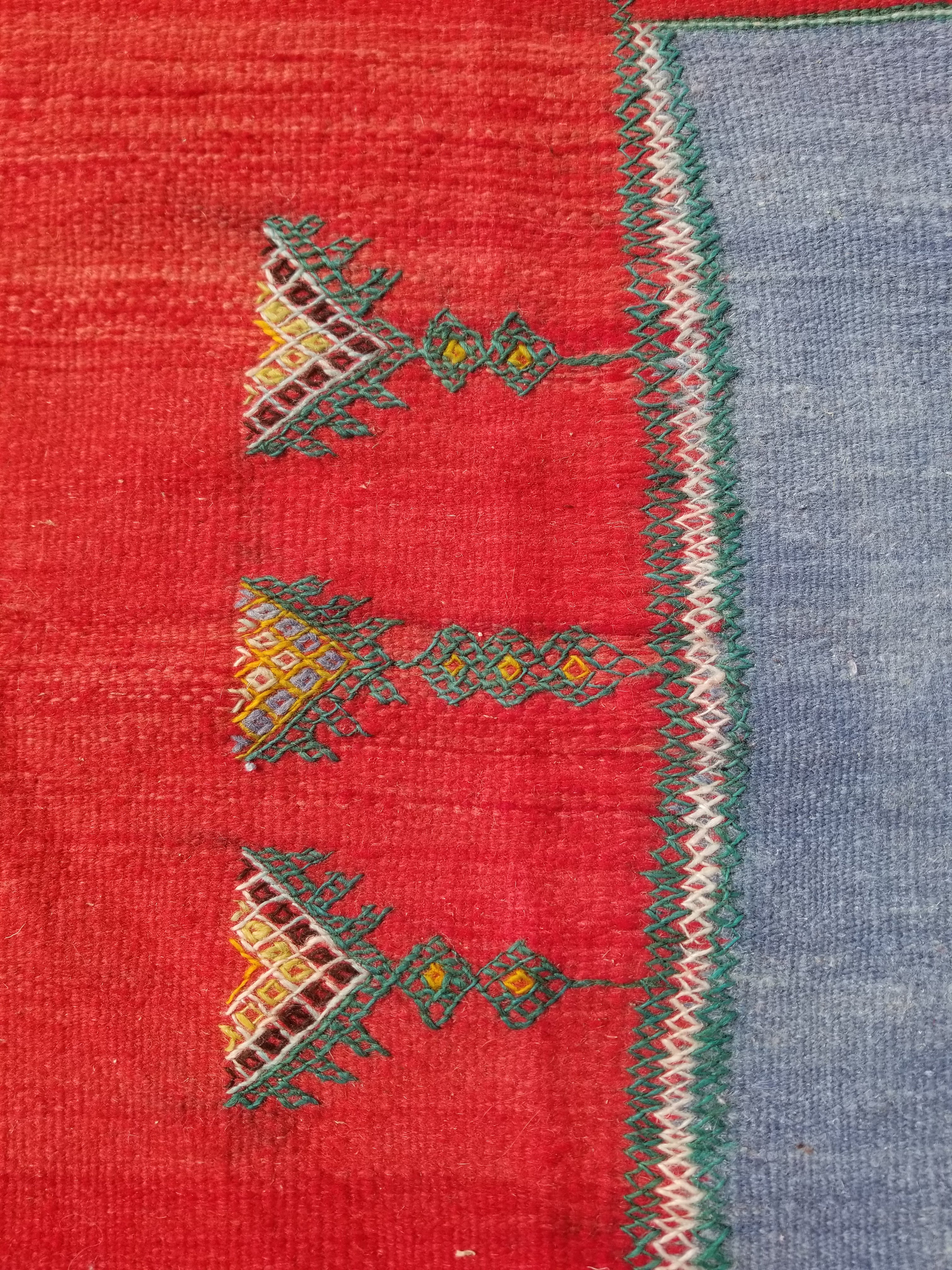 Vintage Traditional Handwoven Moroccan Berber Wool Multicolor Kilim 244x165cm
