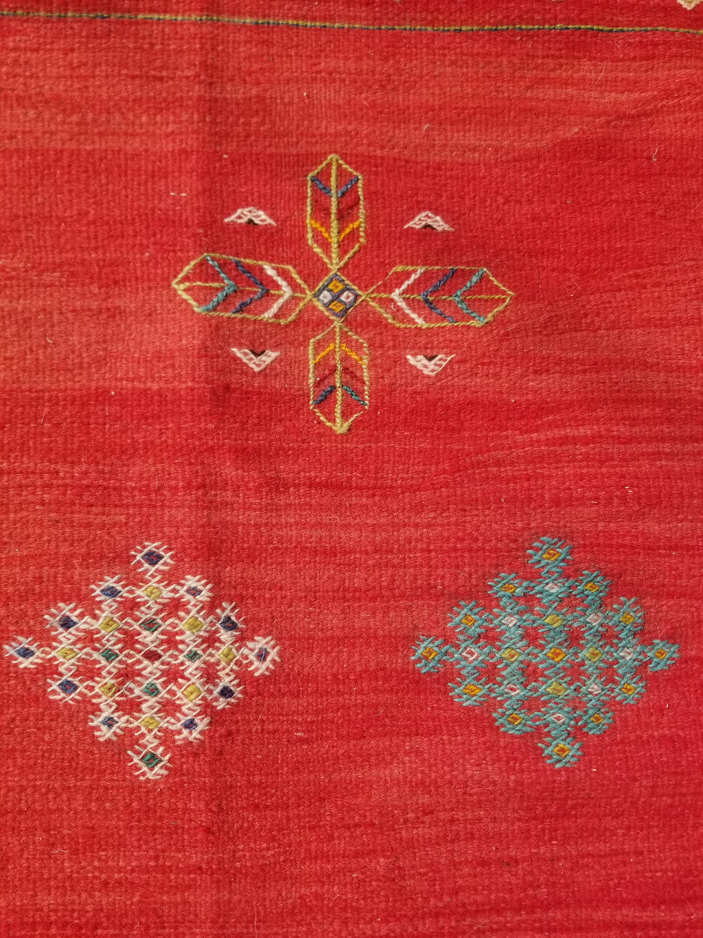 Vintage Traditional Handwoven Moroccan Berber Wool Multicolor Kilim 244x165cm