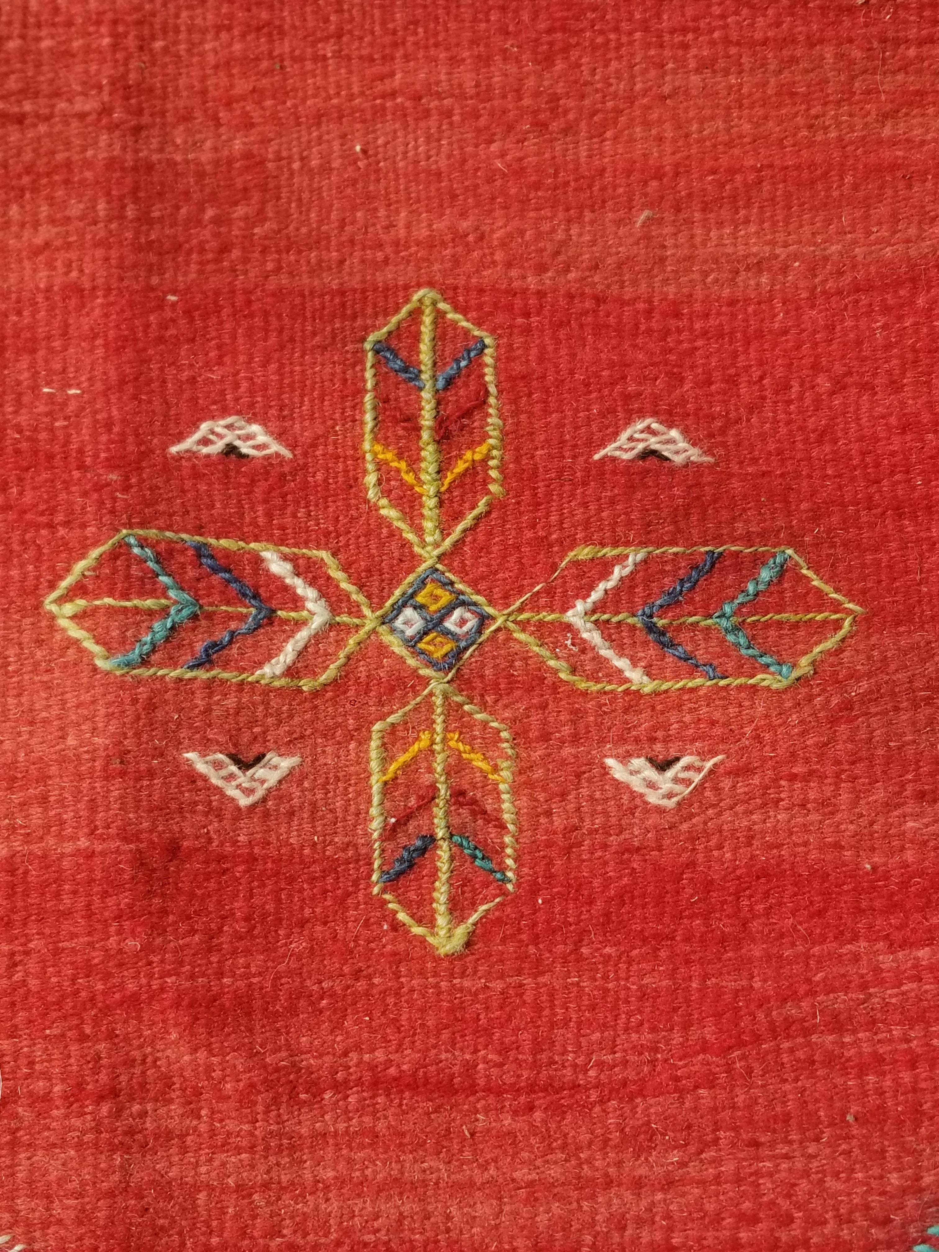 Vintage Traditional Handwoven Moroccan Berber Wool Multicolor Kilim 244x165cm