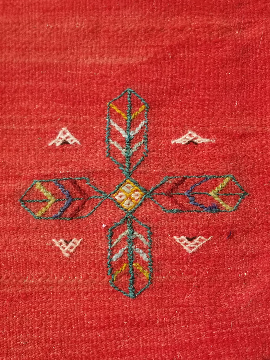 Vintage Traditional Handwoven Moroccan Berber Wool Multicolor Kilim 244x165cm
