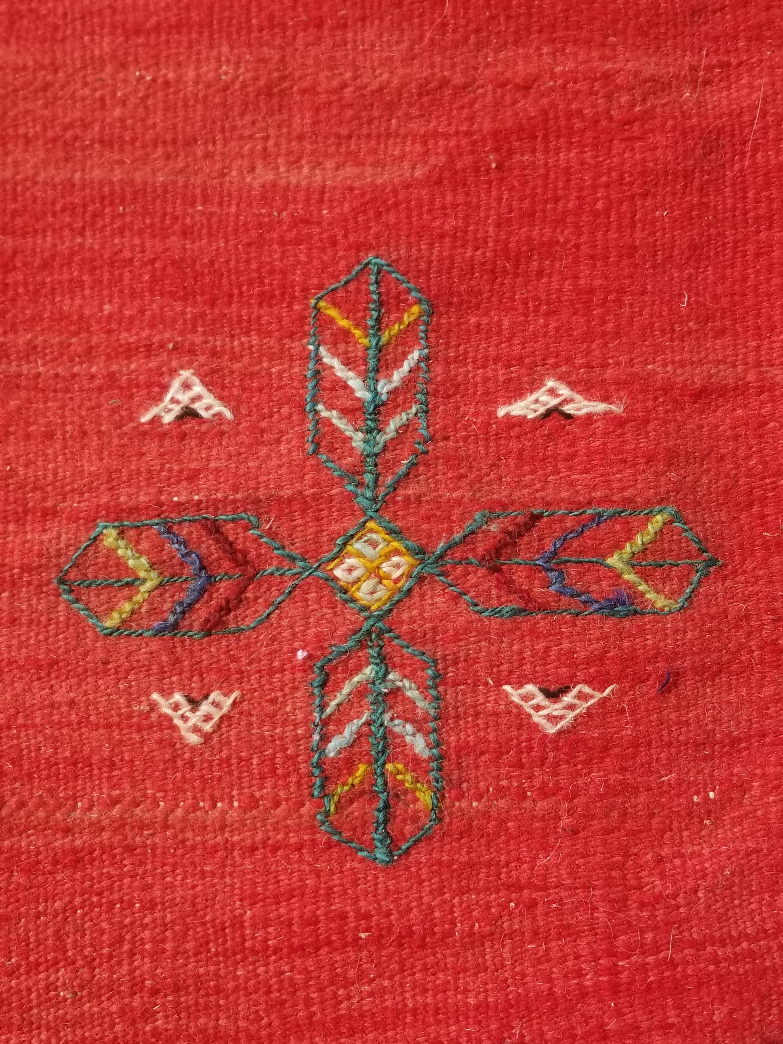 Vintage Traditional Handwoven Moroccan Berber Wool Multicolor Kilim 244x165cm