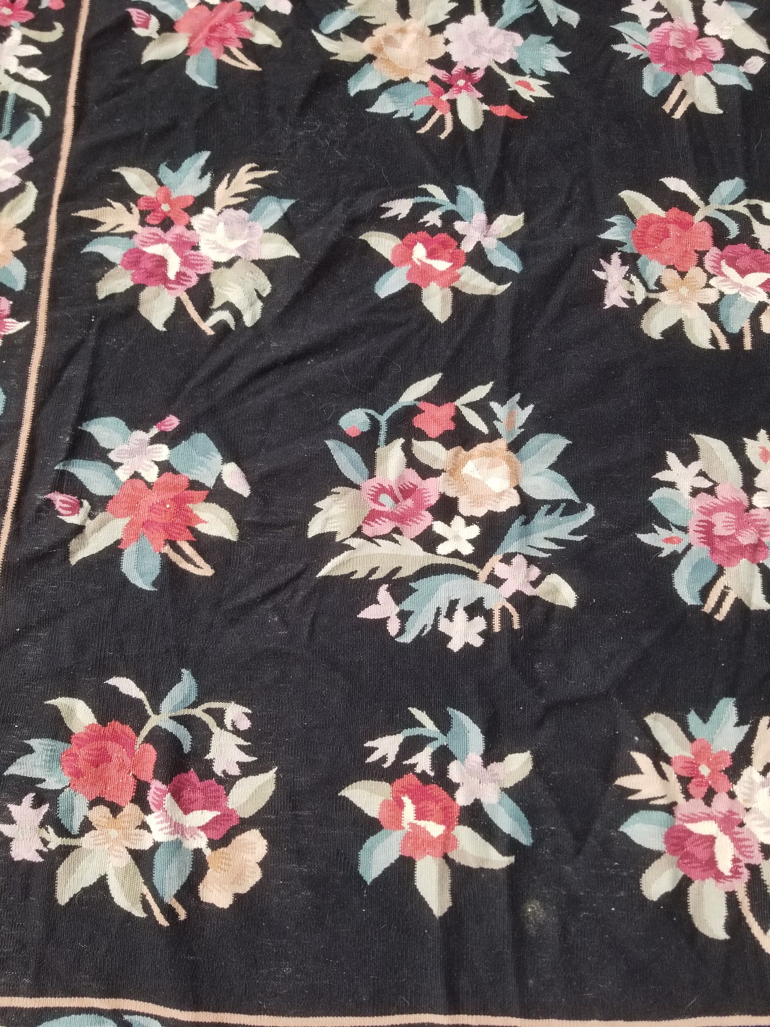 Vintage Traditional Handwoven Bessarabian Style Wool Floral Kilim 268x177cm