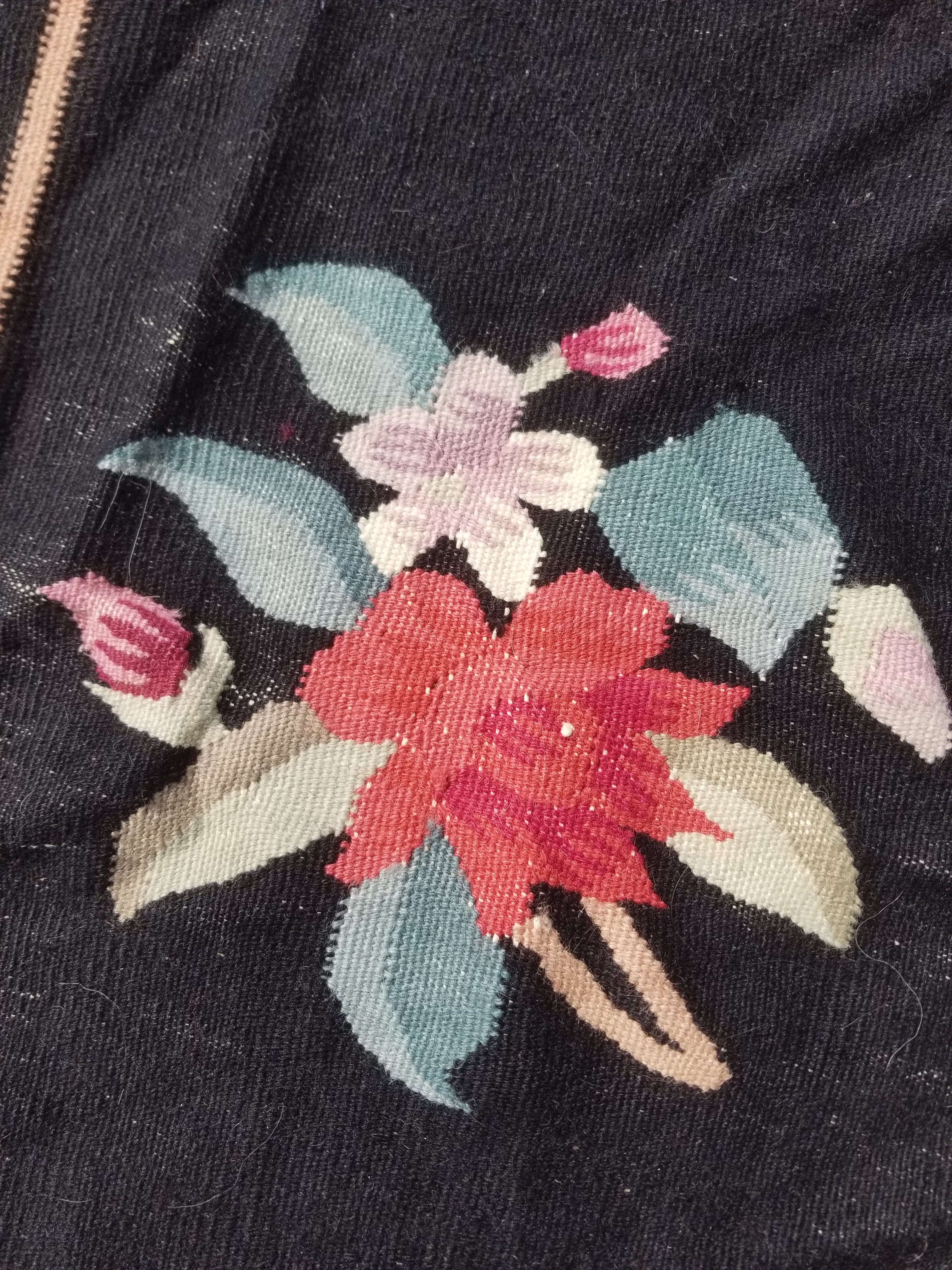 Vintage Traditional Handwoven Bessarabian Style Wool Floral Kilim 268x177cm