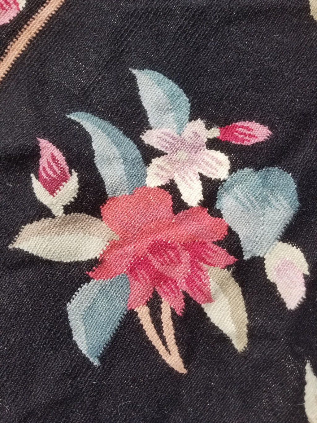 Vintage Traditional Handwoven Bessarabian Style Wool Floral Kilim 268x177cm