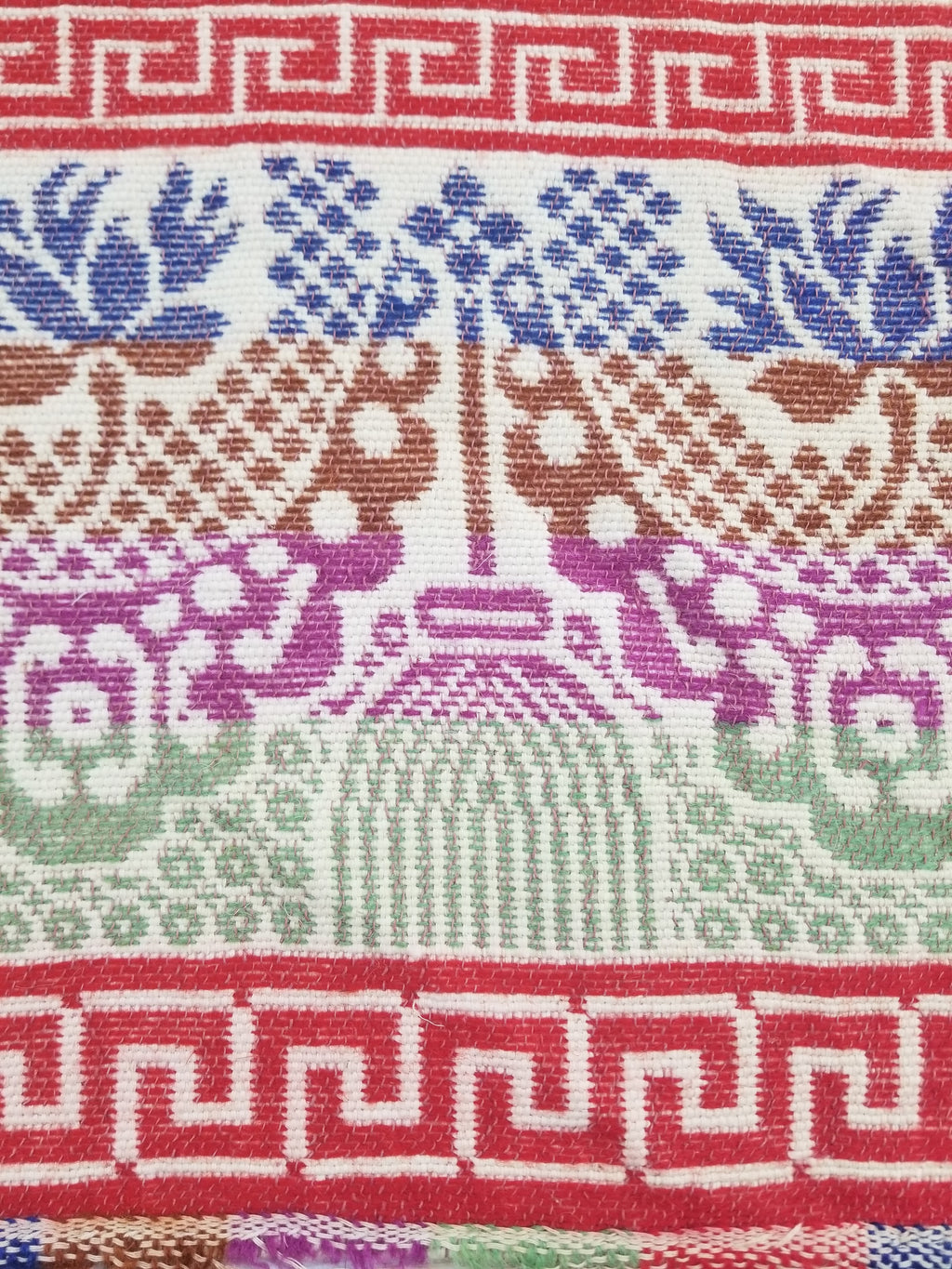 Vintage Mid-19thC American Jacquard Woven Reverisible Coverlet 194x162cm