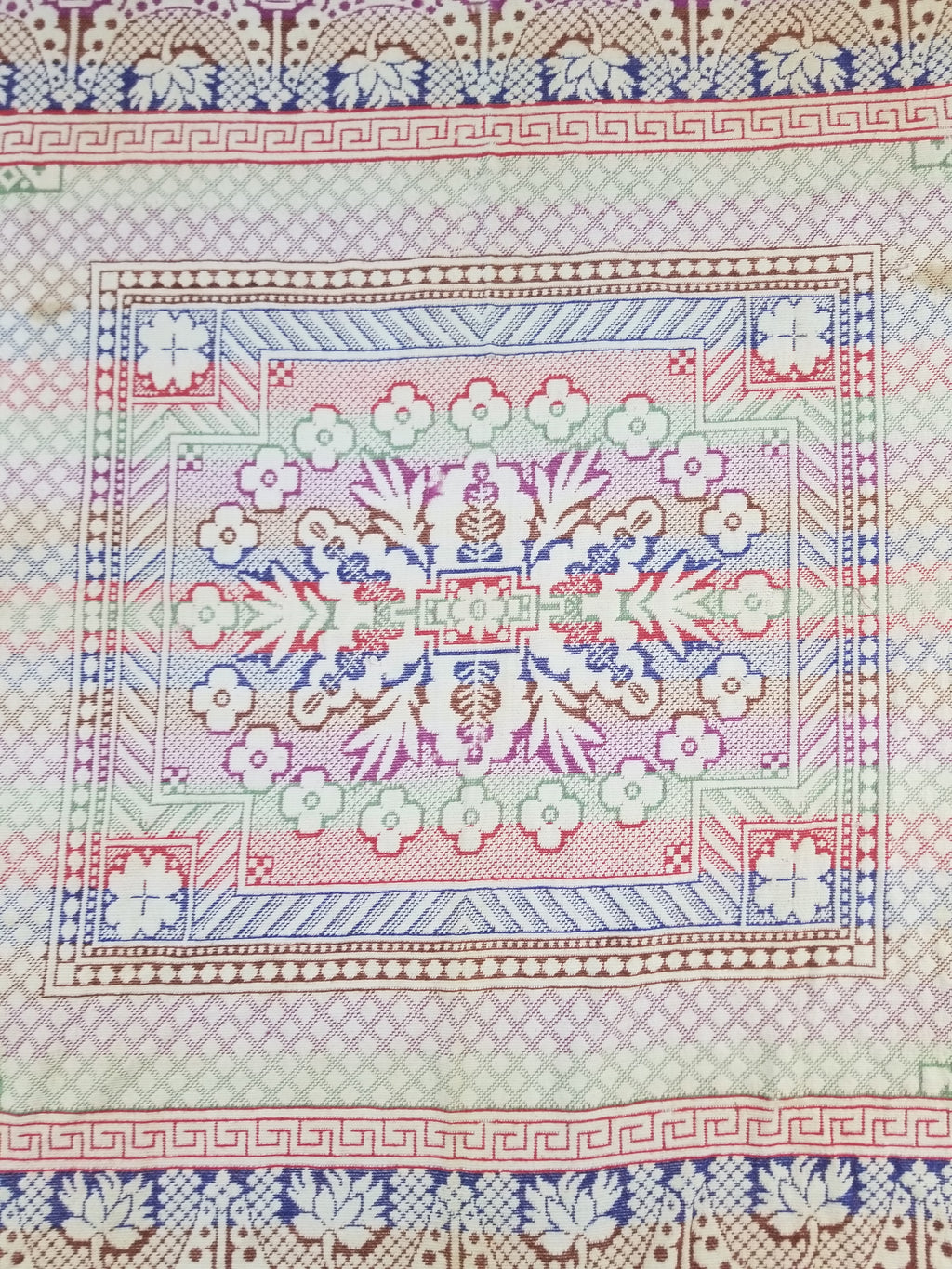 Vintage Mid-19thC American Jacquard Woven Reverisible Coverlet 194x162cm