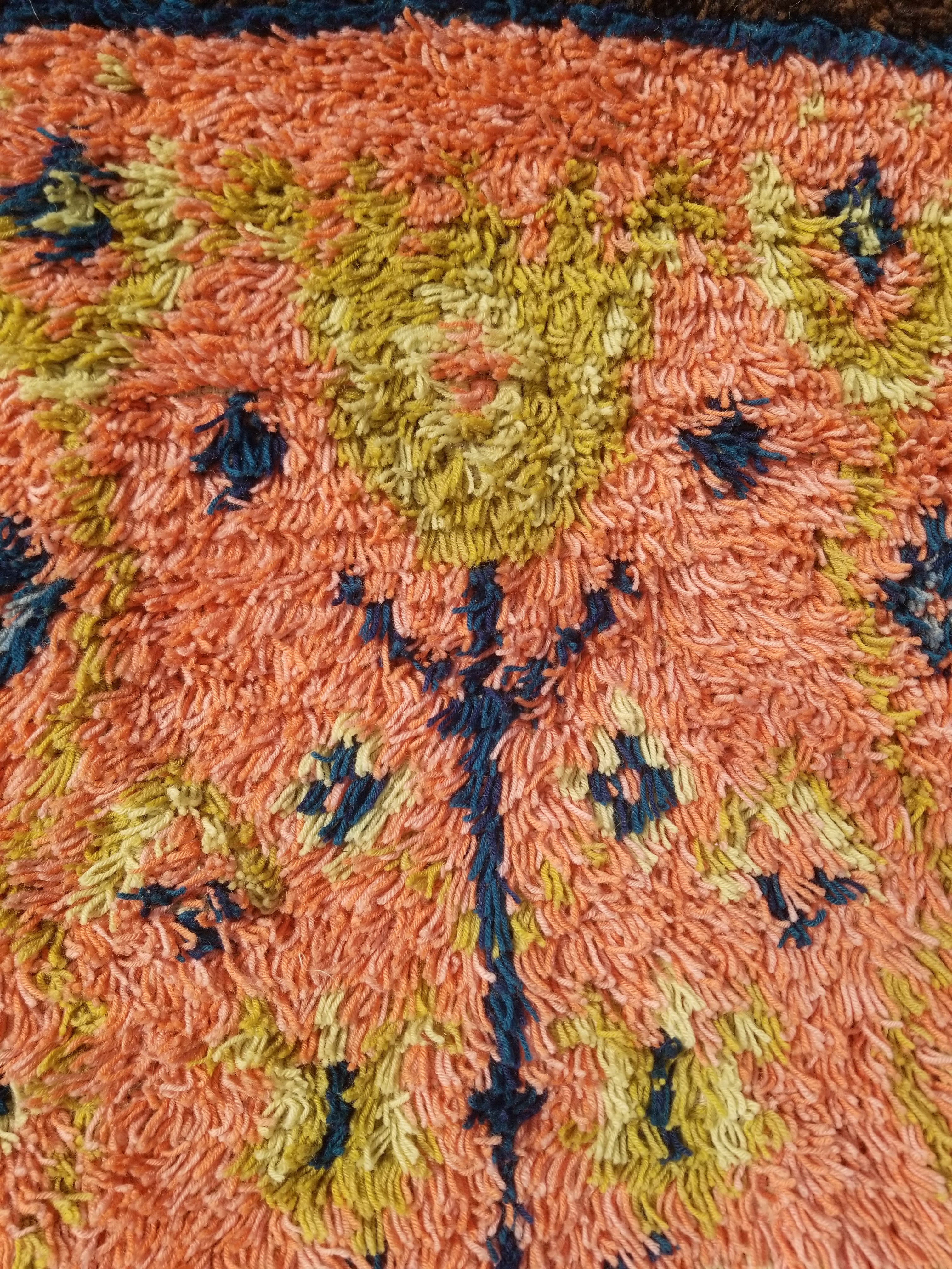 Antique Traditional Handwoven Turkish Tulu Wool Shaggy Rug 101x58cm