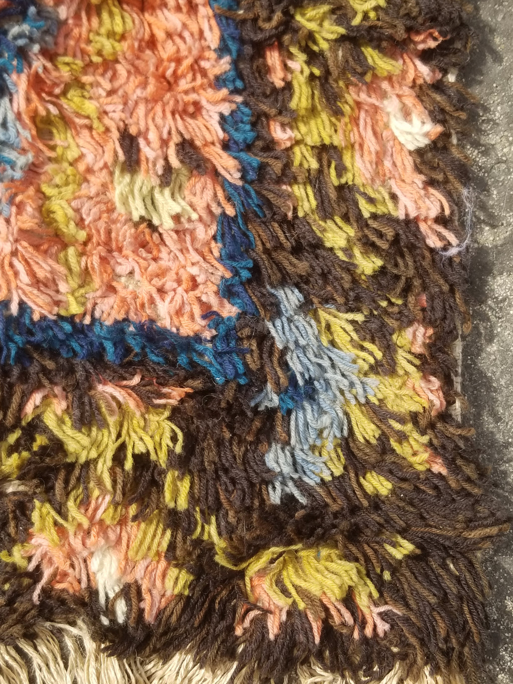 Antique Traditional Handwoven Turkish Tulu Wool Shaggy Rug 101x58cm