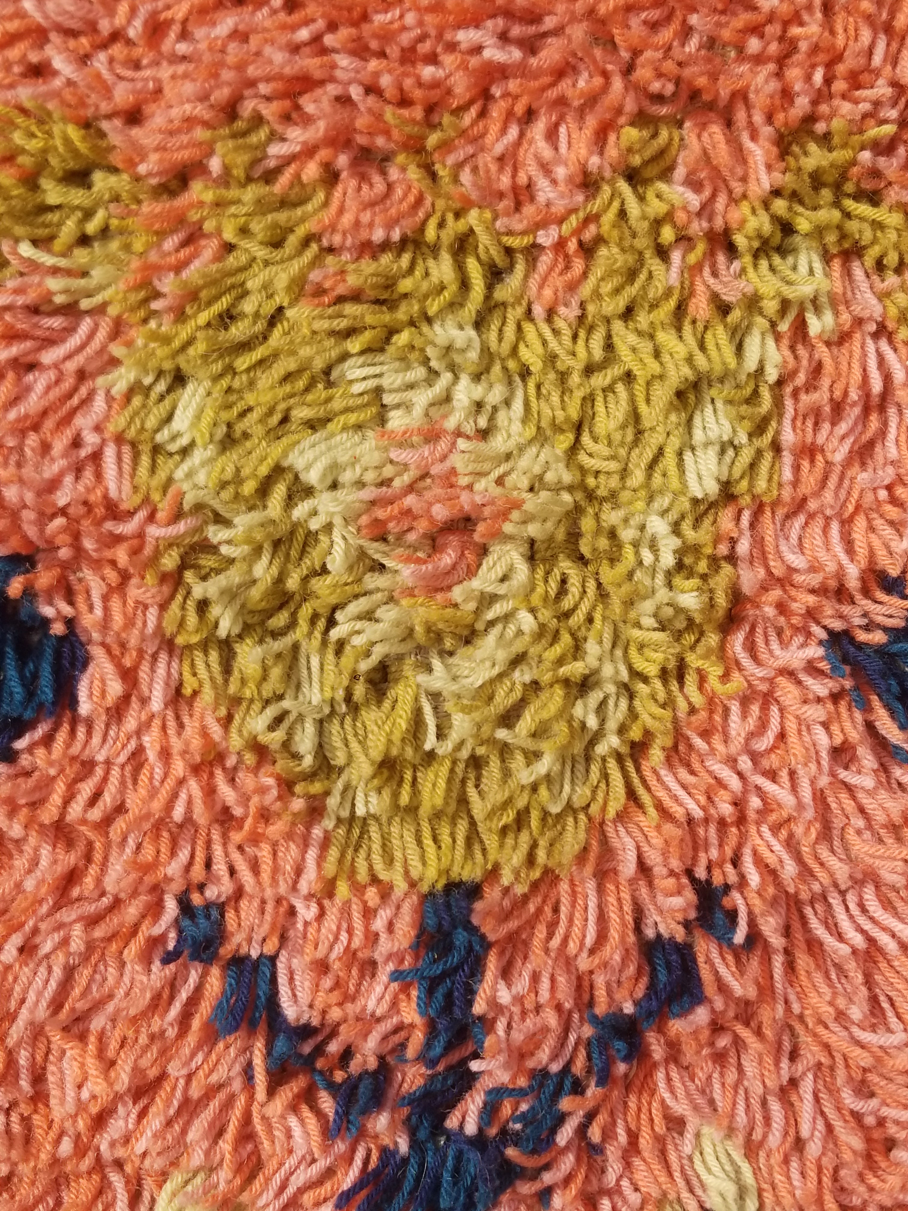Antique Traditional Handwoven Turkish Tulu Wool Shaggy Rug 101x58cm