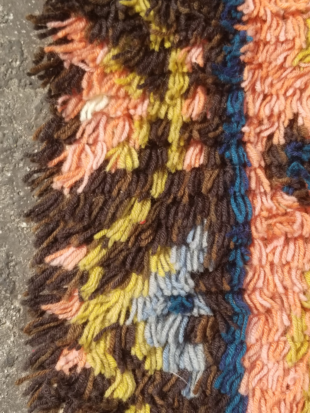 Antique Traditional Handwoven Turkish Tulu Wool Shaggy Rug 101x58cm