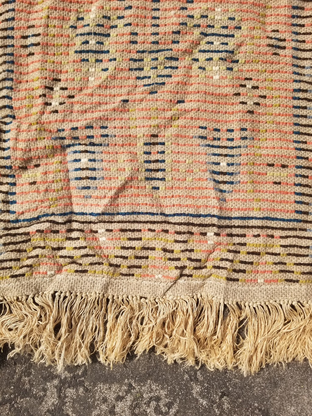 Antique Traditional Handwoven Turkish Tulu Wool Shaggy Rug 101x58cm