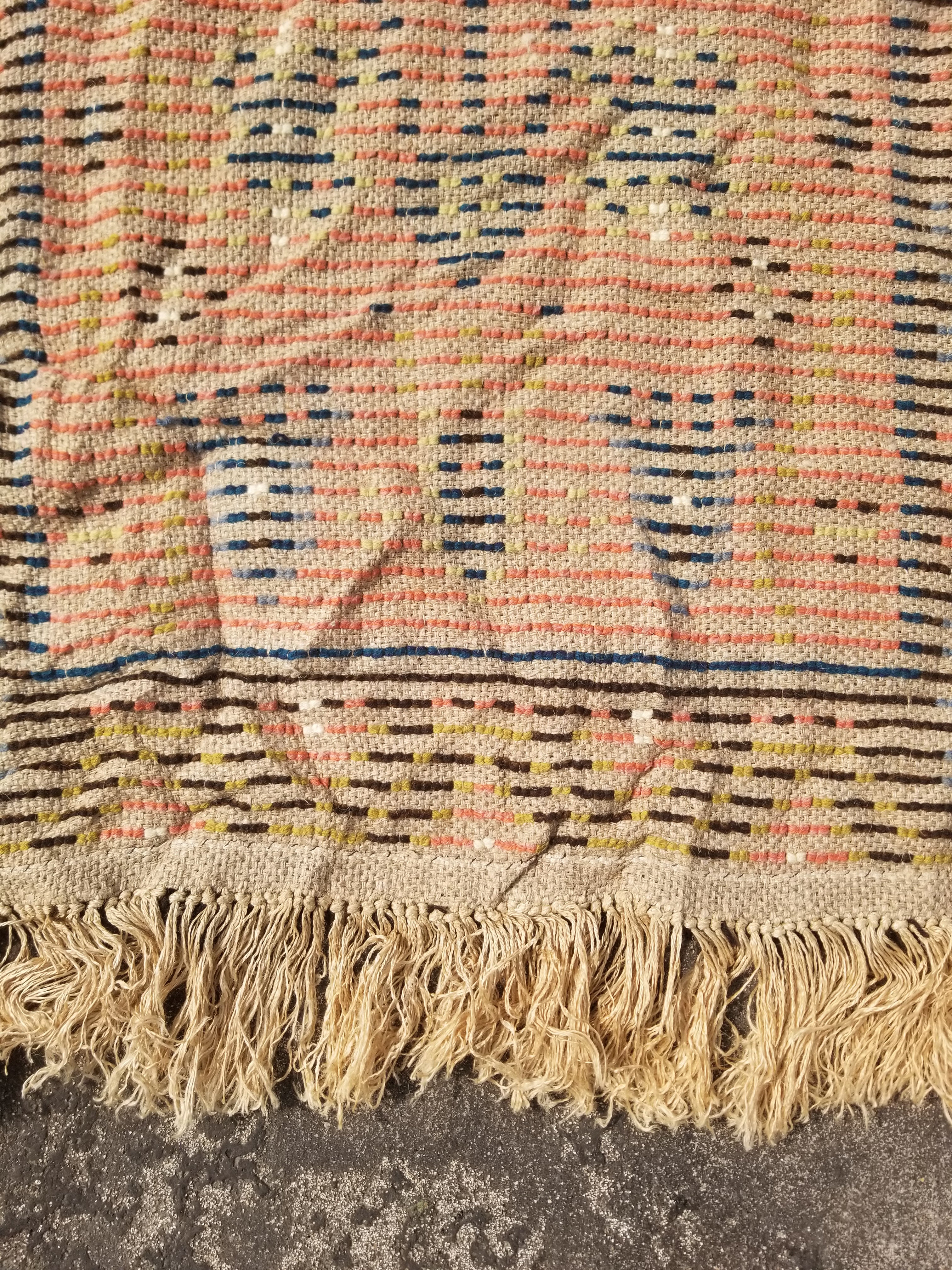 Antique Traditional Handwoven Turkish Tulu Wool Shaggy Rug 101x58cm