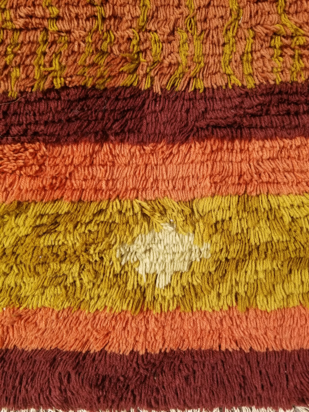 Vintage Traditional Handwoven Scandinavian Wool Shaggy Rya Rug 156x100cm