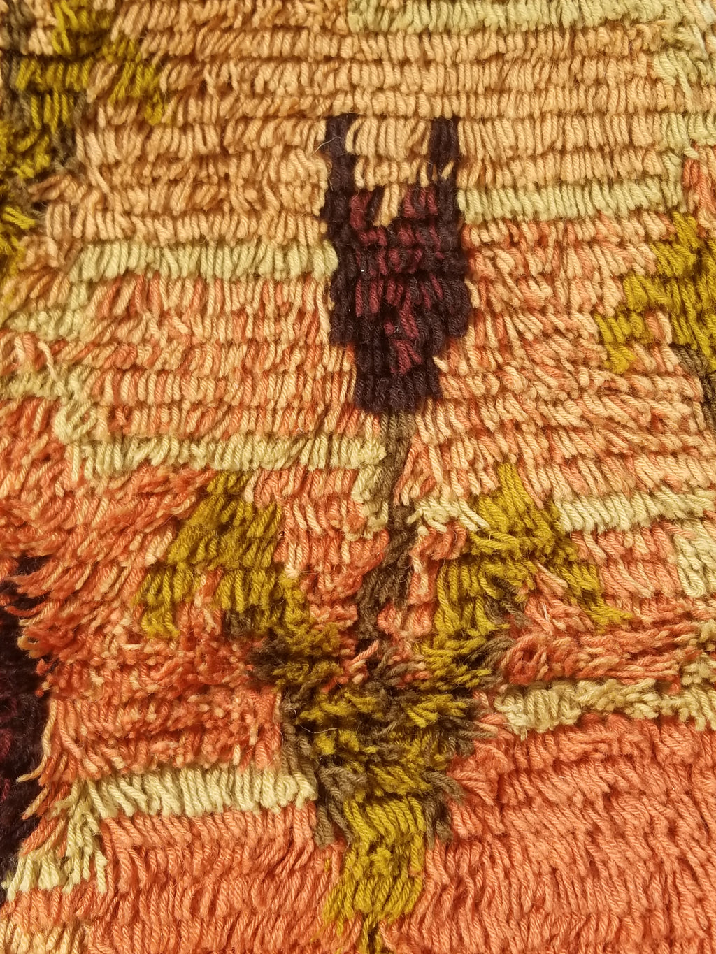 Vintage Traditional Handwoven Scandinavian Wool Shaggy Rya Rug 156x100cm