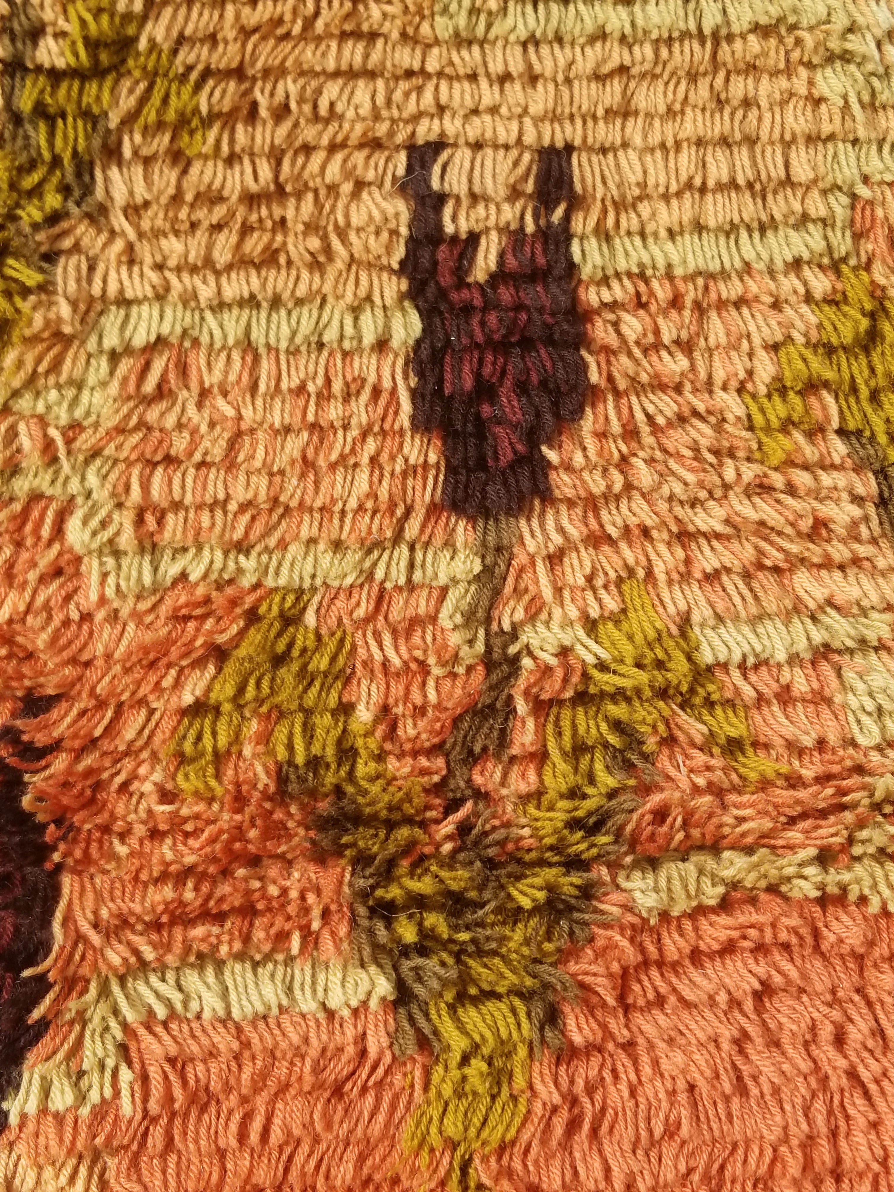 Vintage Traditional Handwoven Scandinavian Wool Shaggy Rya Rug 156x100cm