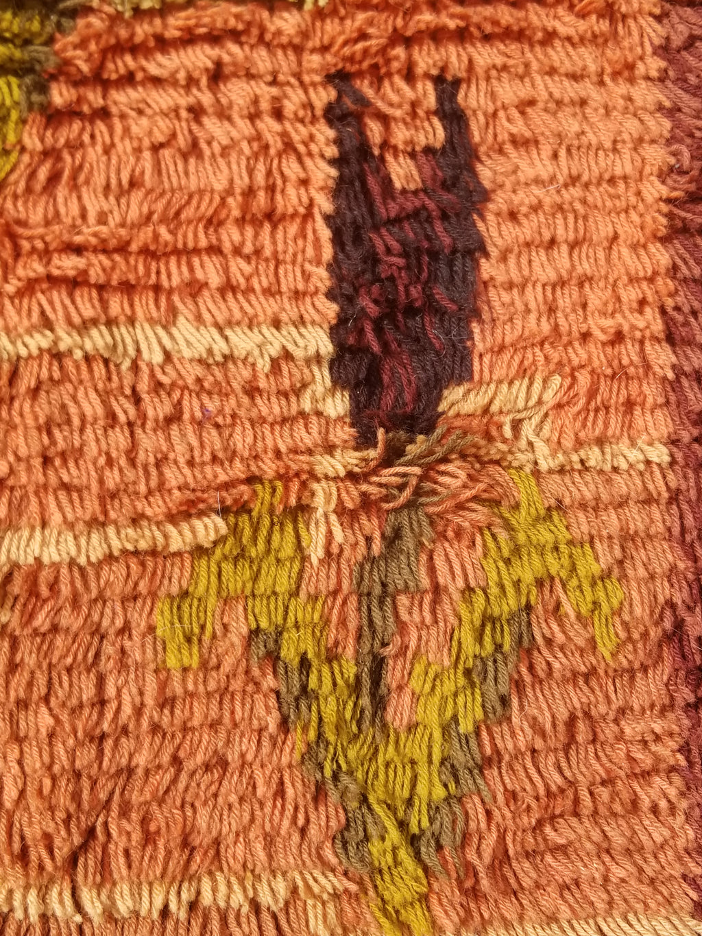 Vintage Traditional Handwoven Scandinavian Wool Shaggy Rya Rug 156x100cm