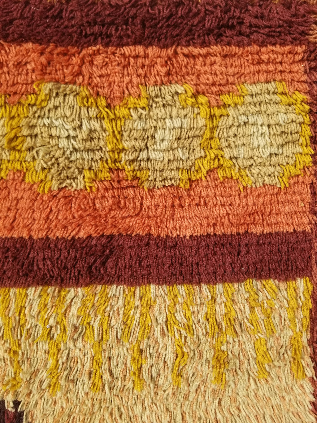 Vintage Traditional Handwoven Scandinavian Wool Shaggy Rya Rug 156x100cm