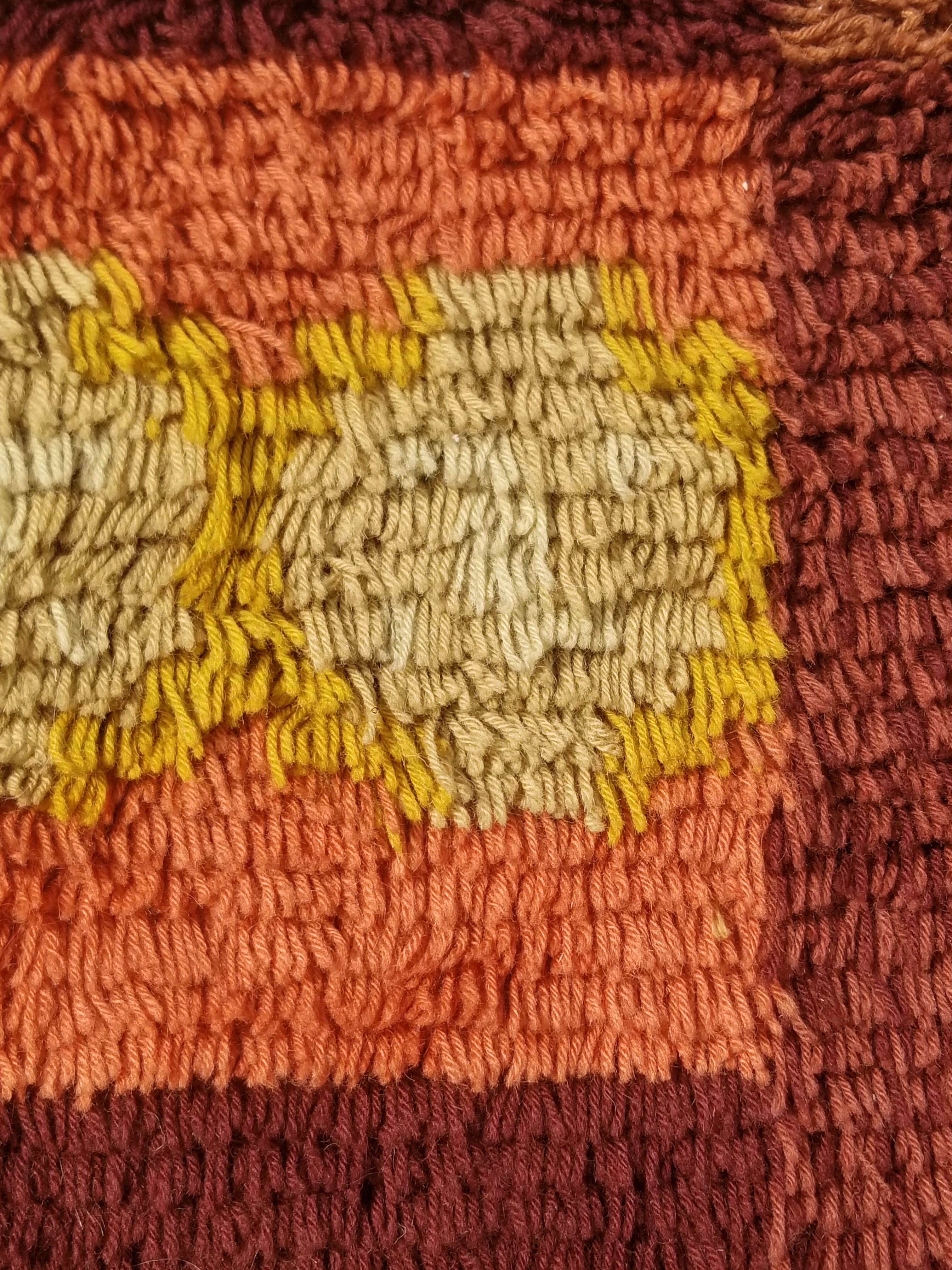 Vintage Traditional Handwoven Scandinavian Wool Shaggy Rya Rug 156x100cm