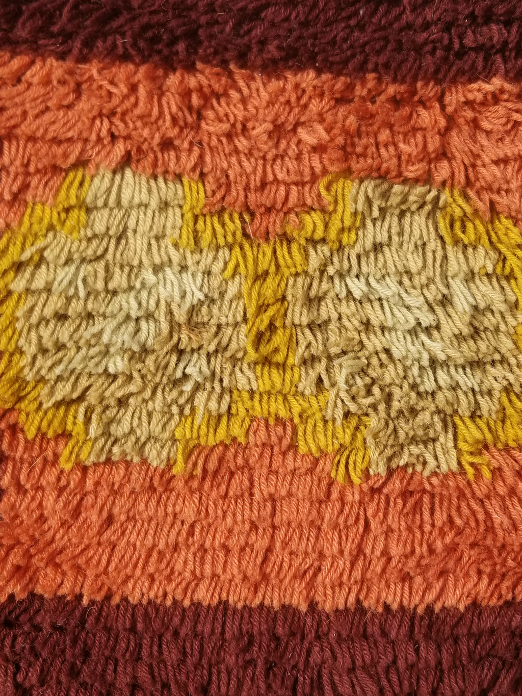 Vintage Traditional Handwoven Scandinavian Wool Shaggy Rya Rug 156x100cm