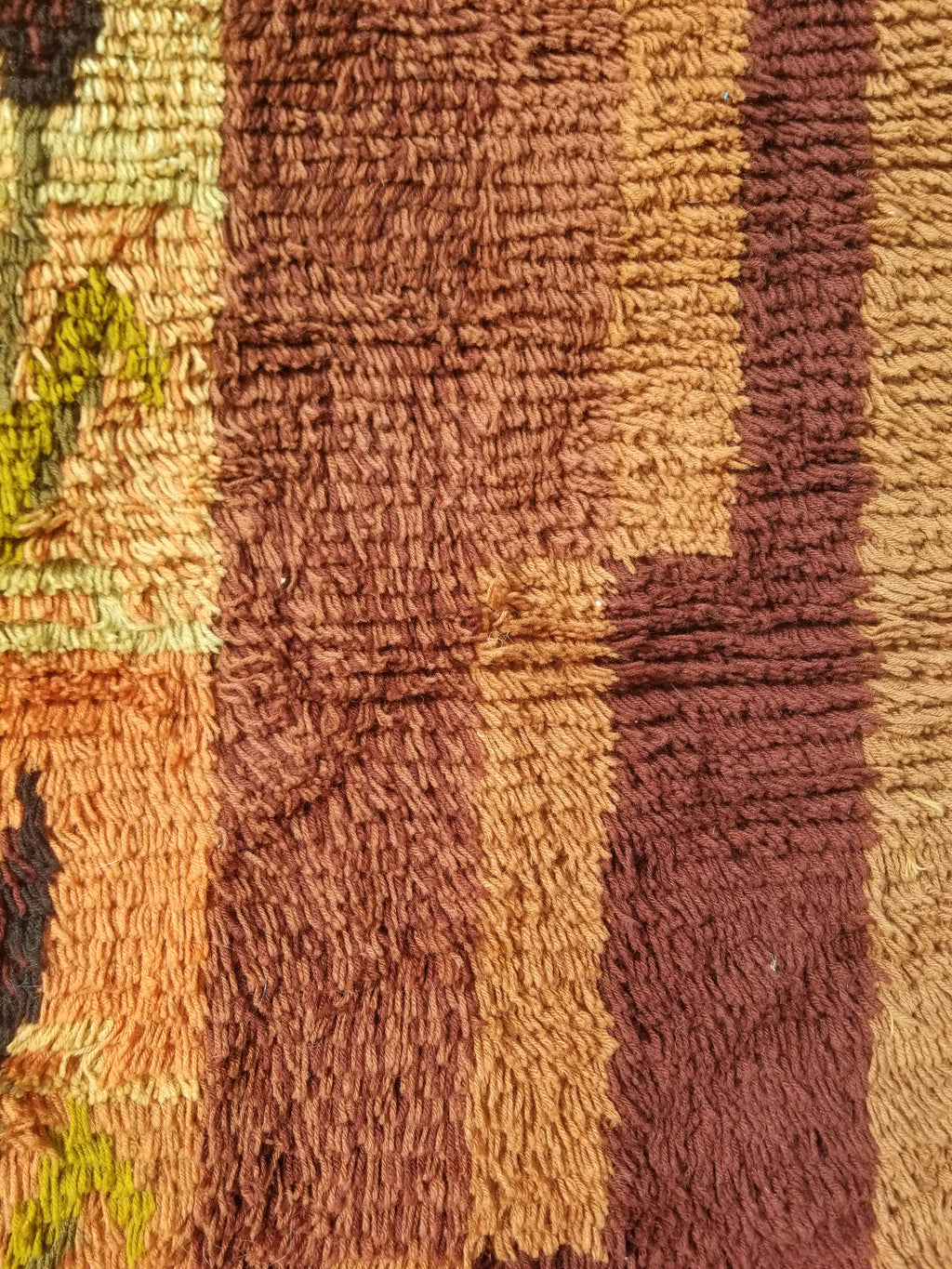 Vintage Traditional Handwoven Scandinavian Wool Shaggy Rya Rug 156x100cm