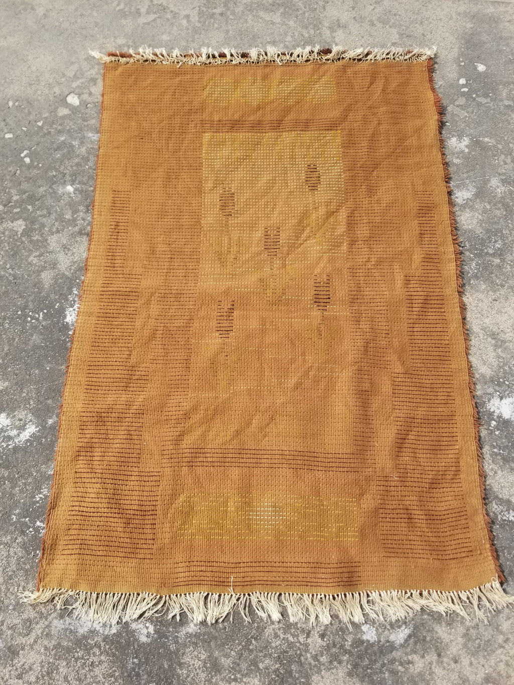Vintage Traditional Handwoven Scandinavian Wool Shaggy Rya Rug 156x100cm