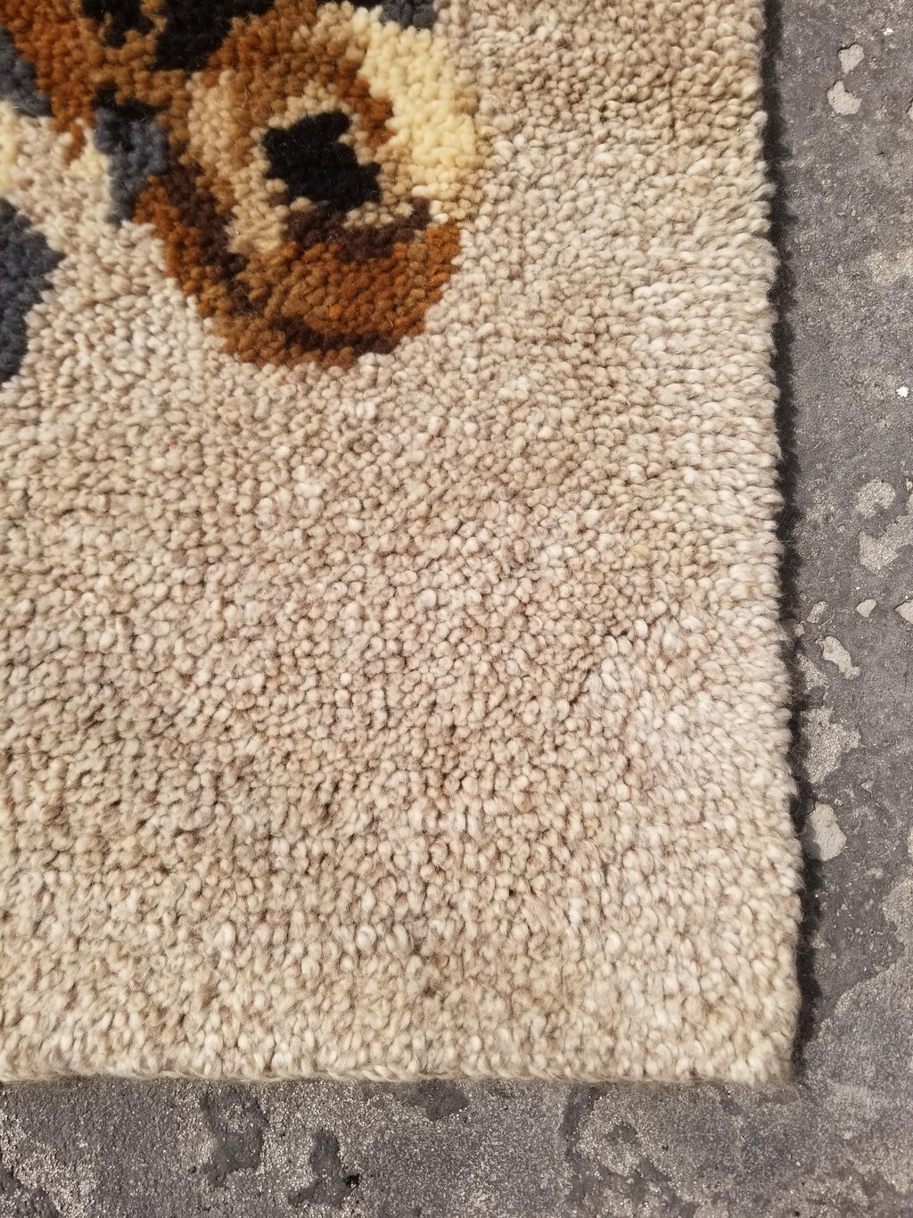 Vintage 1970s Handmade Latch Hook Horse Head Design Wool Wall Hanging Rug 95x69c