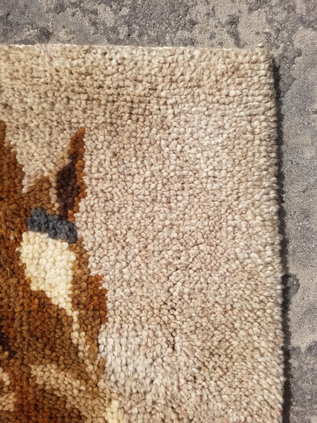 Vintage 1970s Handmade Latch Hook Horse Head Design Wool Wall Hanging Rug 95x69c