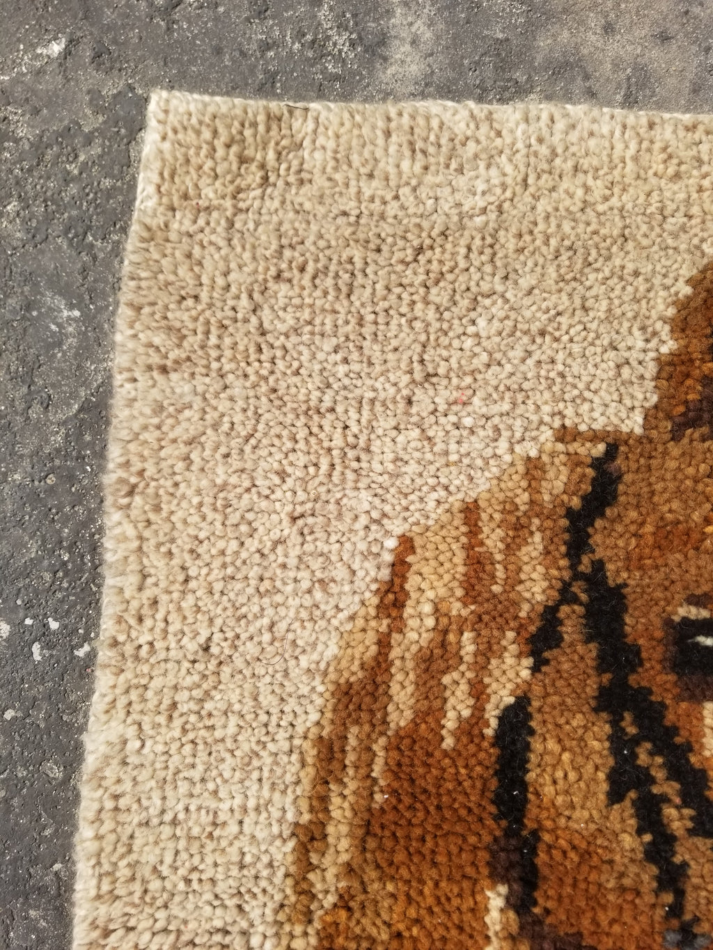 Vintage 1970s Handmade Latch Hook Horse Head Design Wool Wall Hanging Rug 95x69c