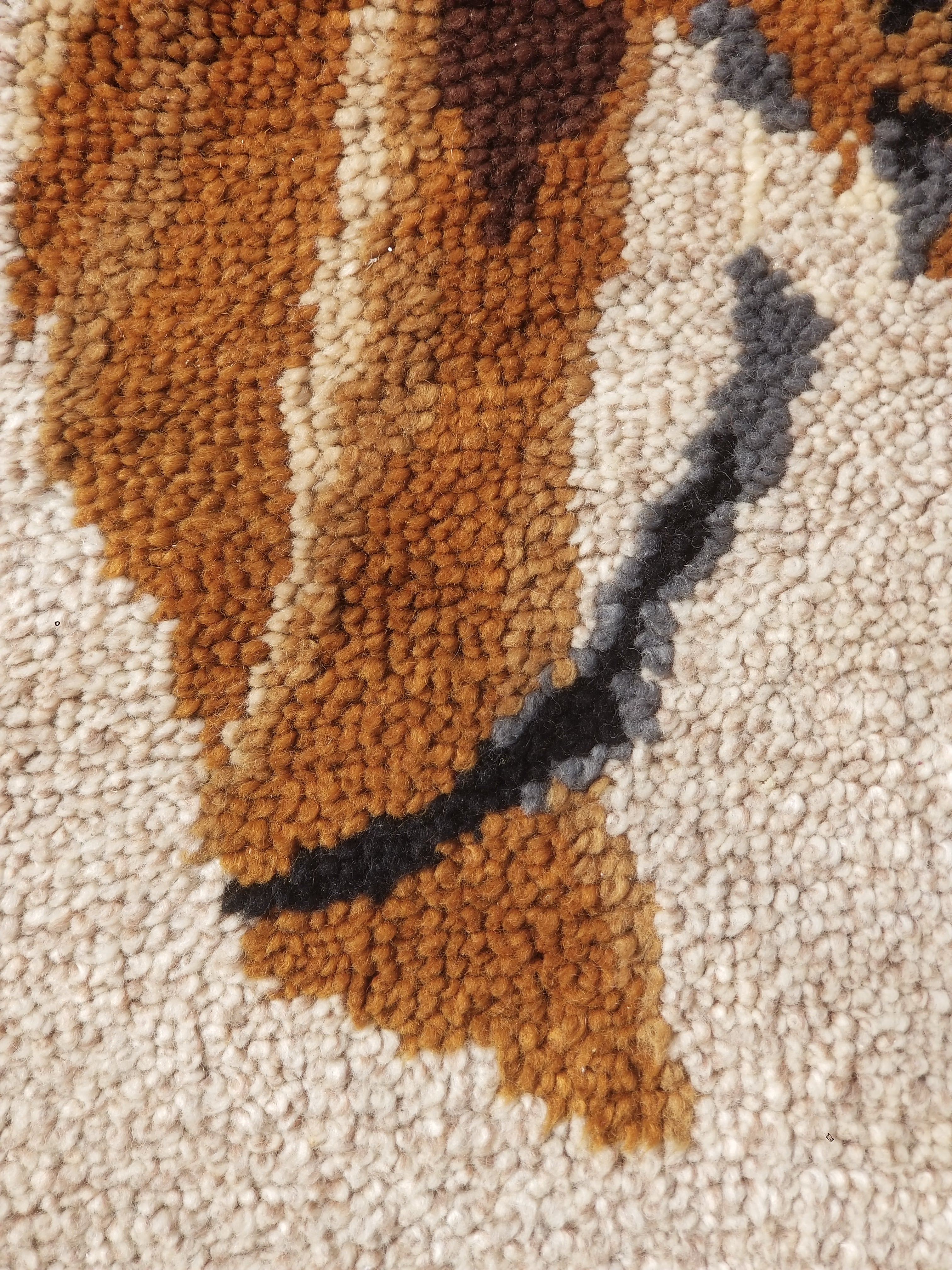 Vintage 1970s Handmade Latch Hook Horse Head Design Wool Wall Hanging Rug 95x69c