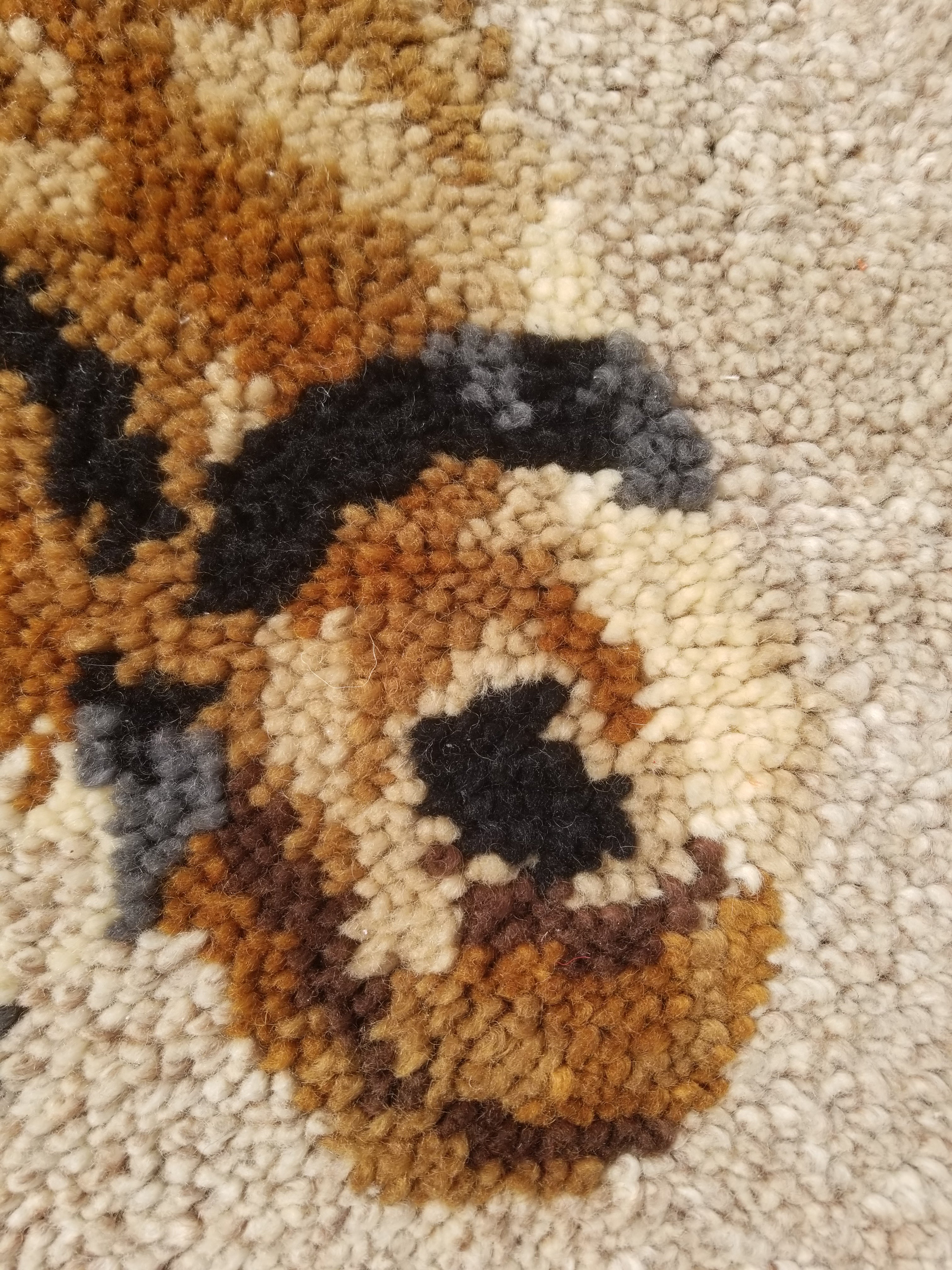 Vintage 1970s Handmade Latch Hook Horse Head Design Wool Wall Hanging Rug 95x69c