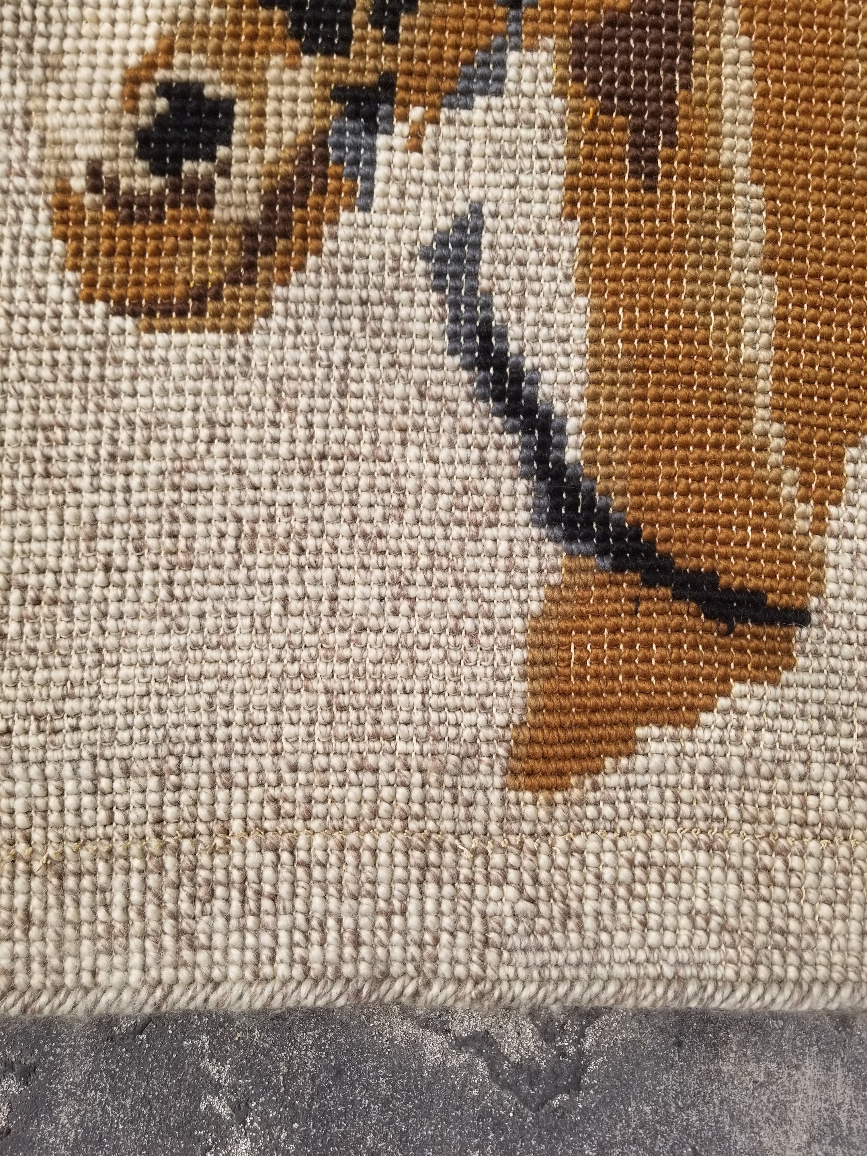 Vintage 1970s Handmade Latch Hook Horse Head Design Wool Wall Hanging Rug 95x69c