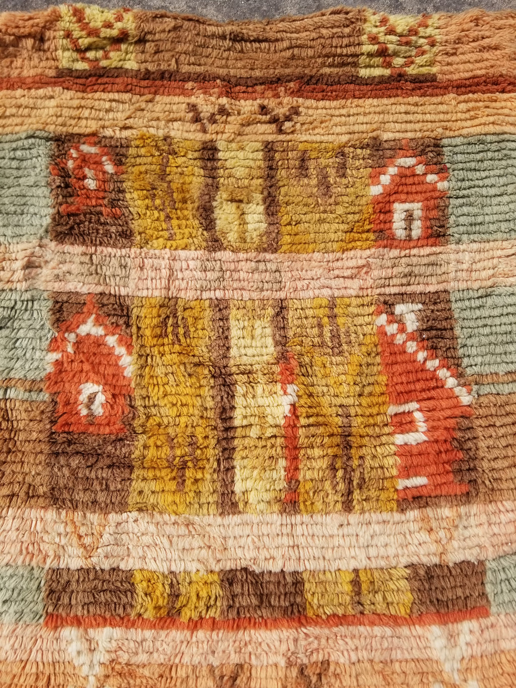 Vintage Traditional Handmade Swedish Wool Rya Shag Rug 107x75cm